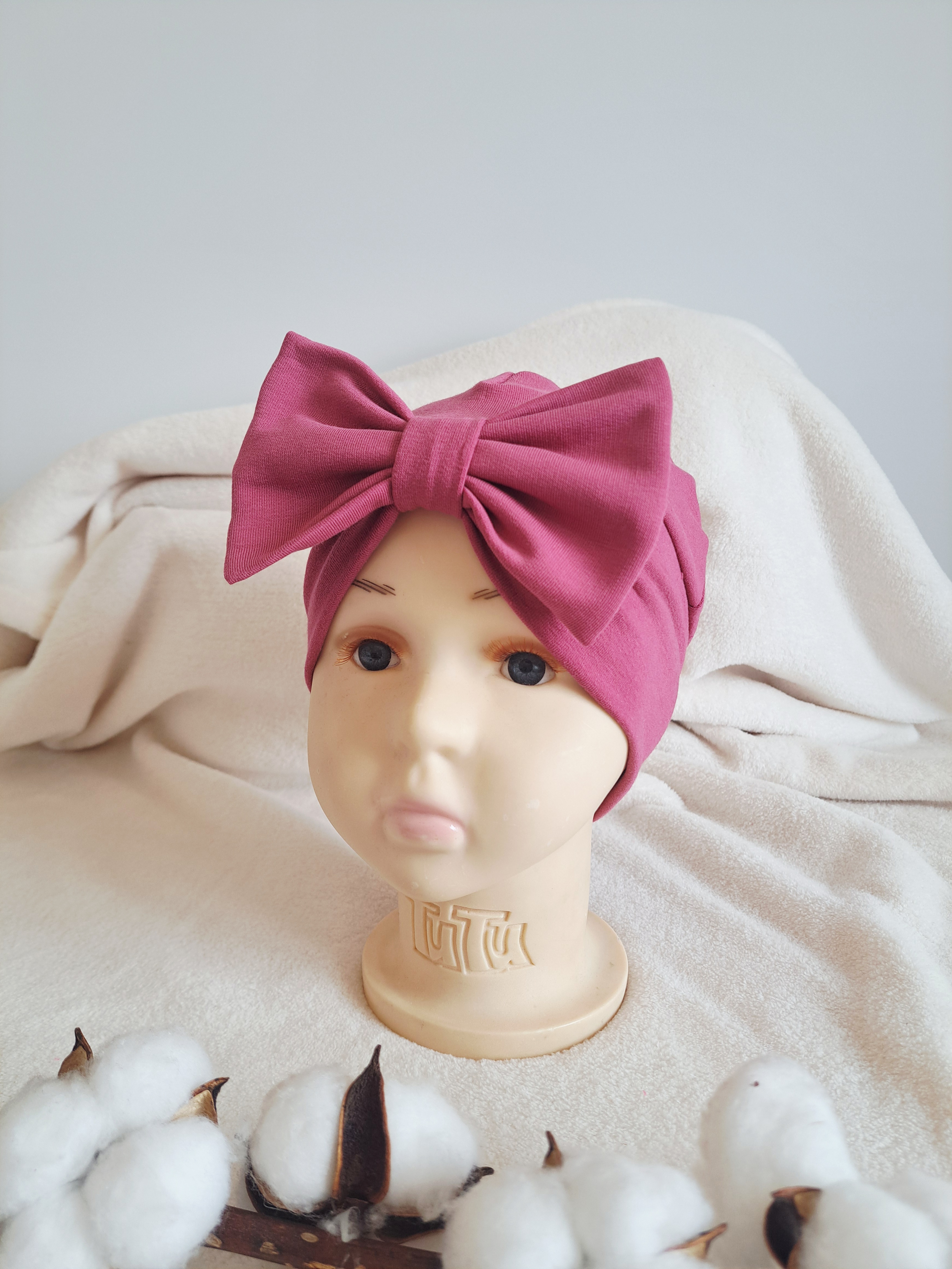 Plonesnė kepurė - "turbanas" su išimamu kaspinu, VISOS SPALVOS