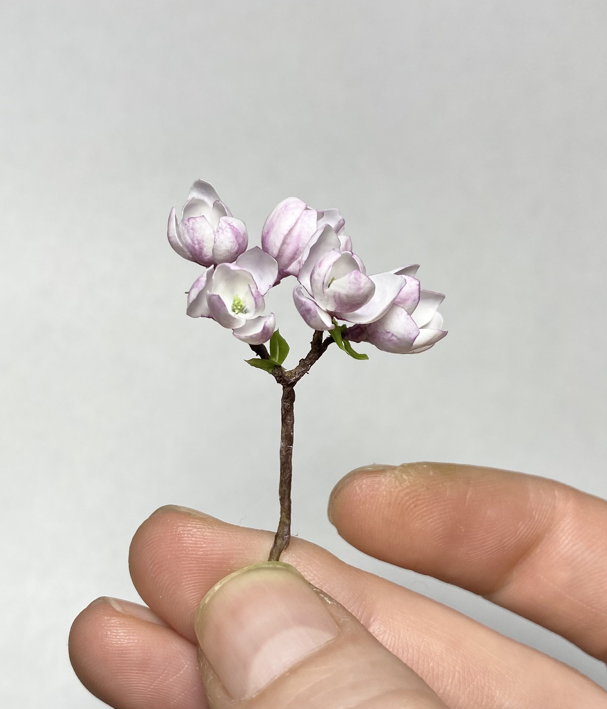 Dollhouse magnolia branch, Scale 1/12 - TO ORDER