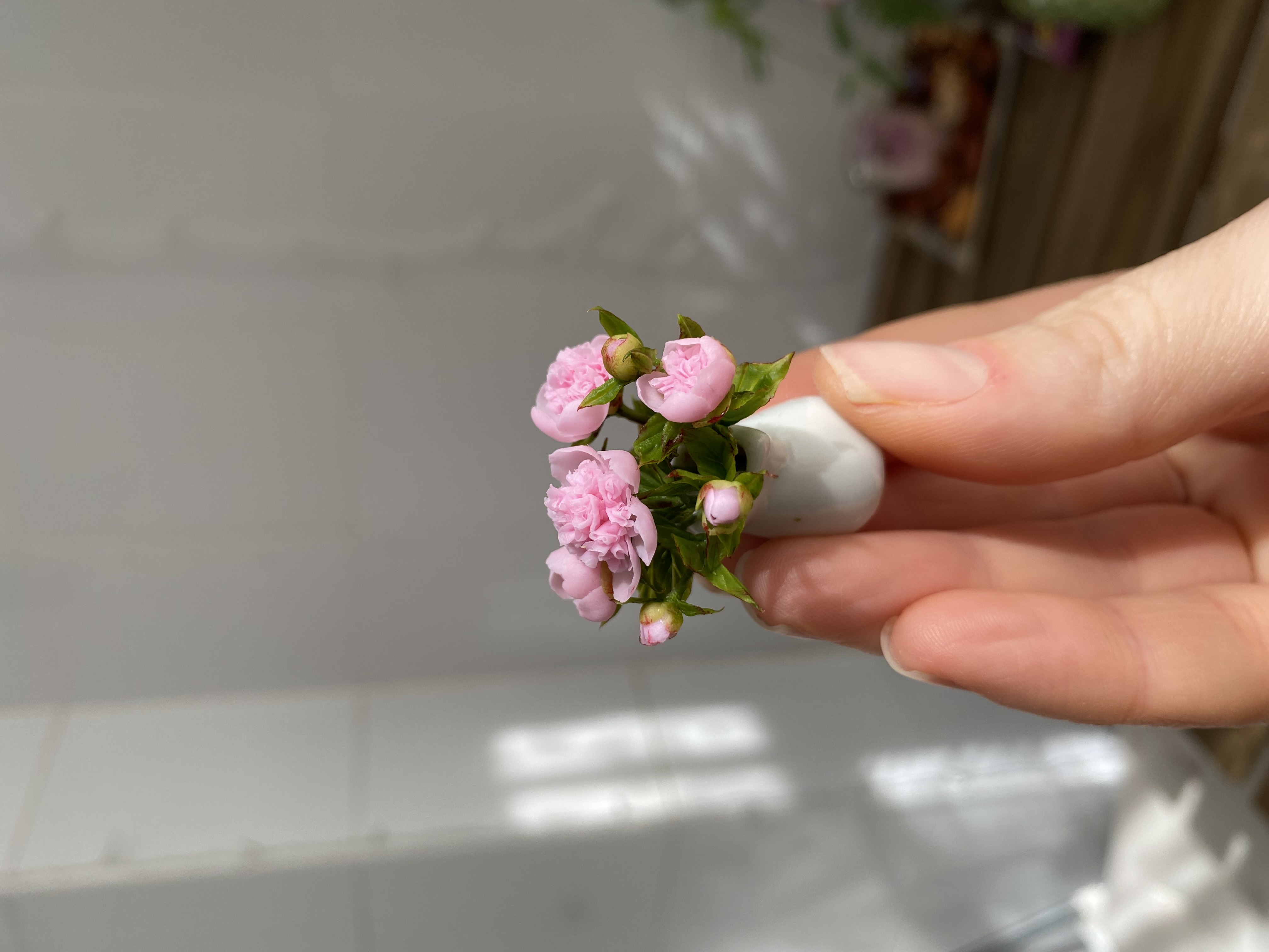 Dollhouse Pink Peony, Scale 1/12, TO ORDER