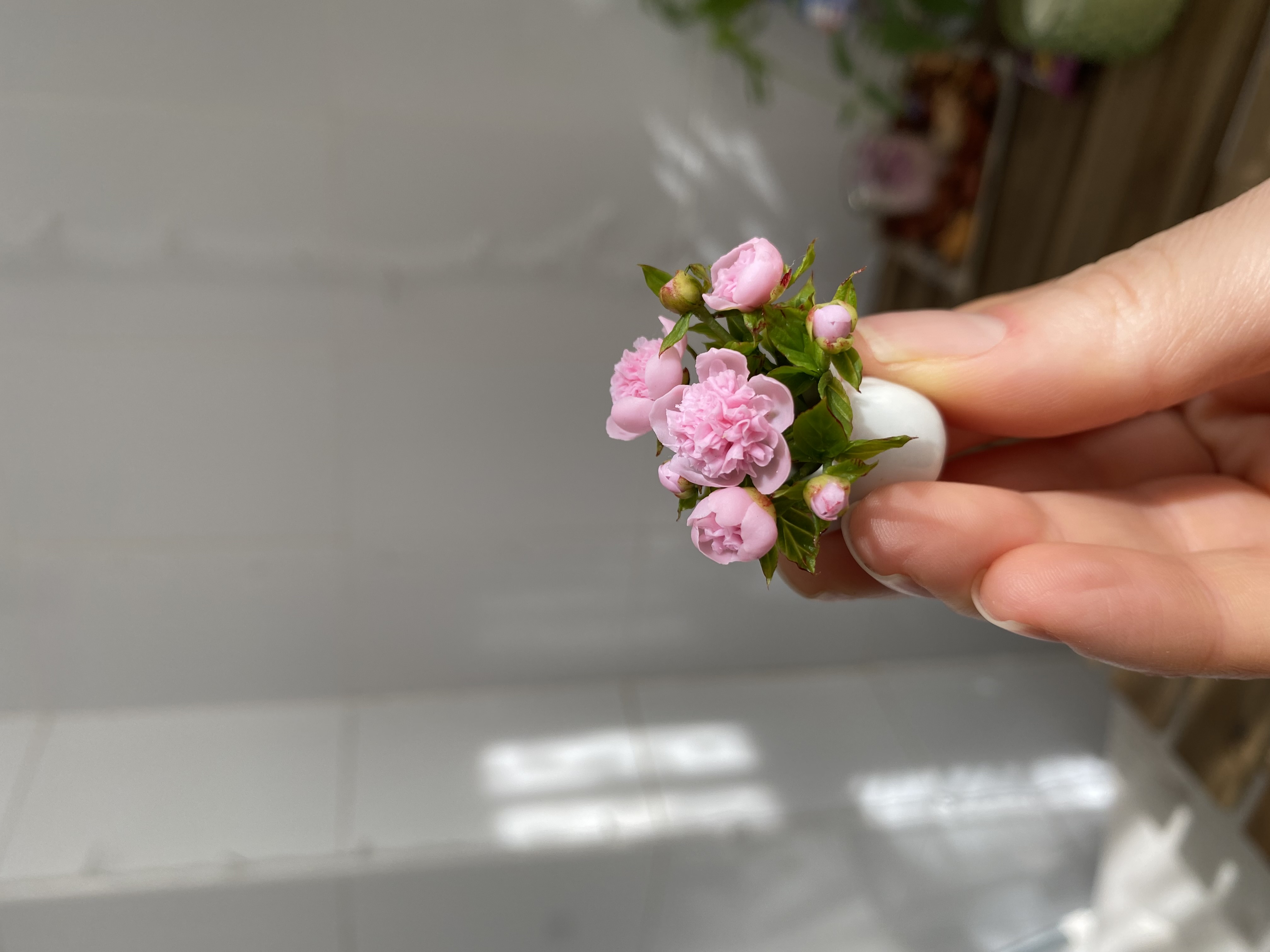 Dollhouse Pink Peony, Scale 1/12, TO ORDER