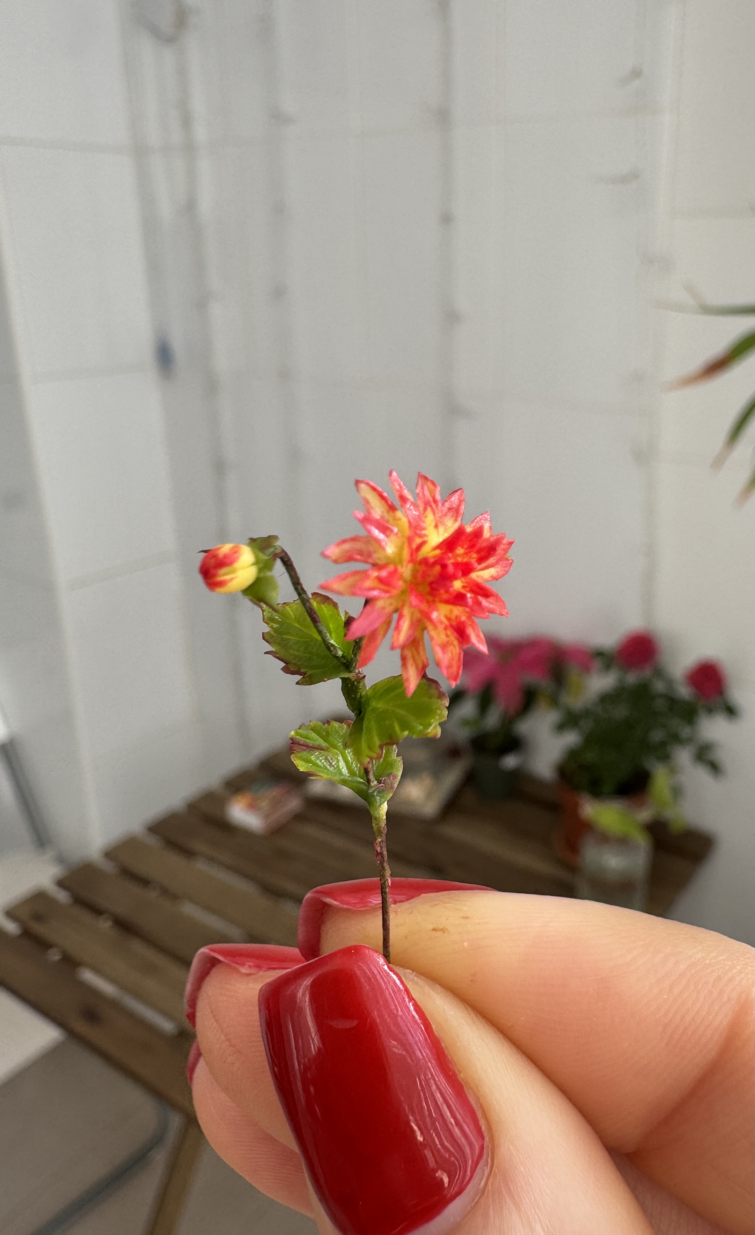 Dollhouse Dahlia, Scale 1/12, Made to order