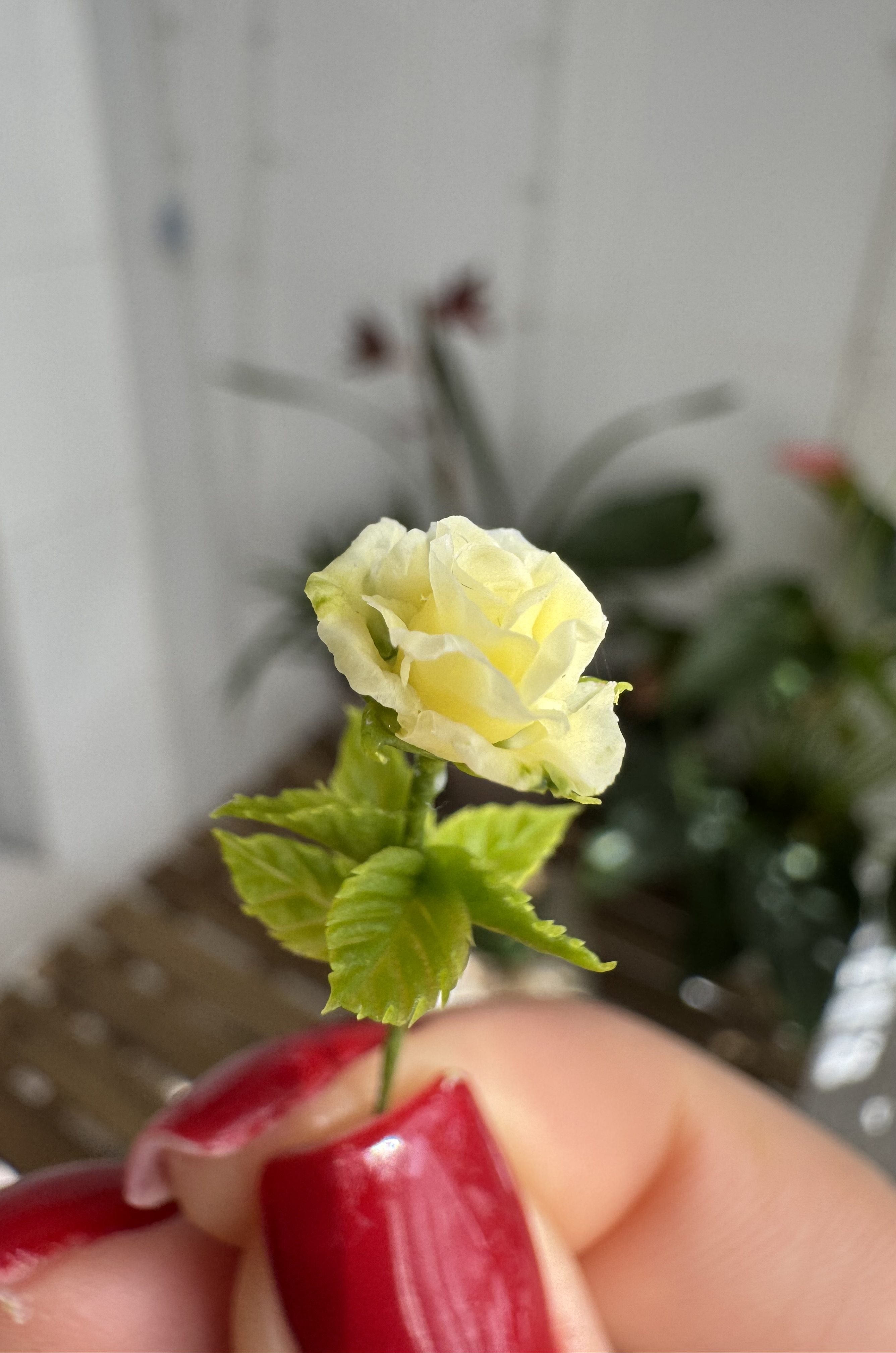 Dollhouse Yellow Rose, Scale 1/12, TO ORDER