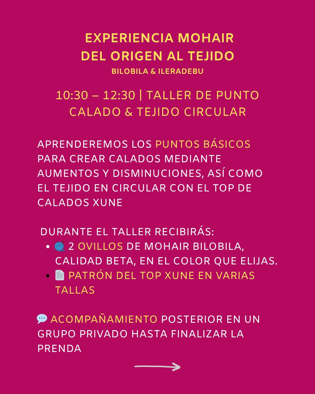 EXPERIENCIA CONOCIENDO EL MOHAIR II: DEL ORIGEN AL CALADO