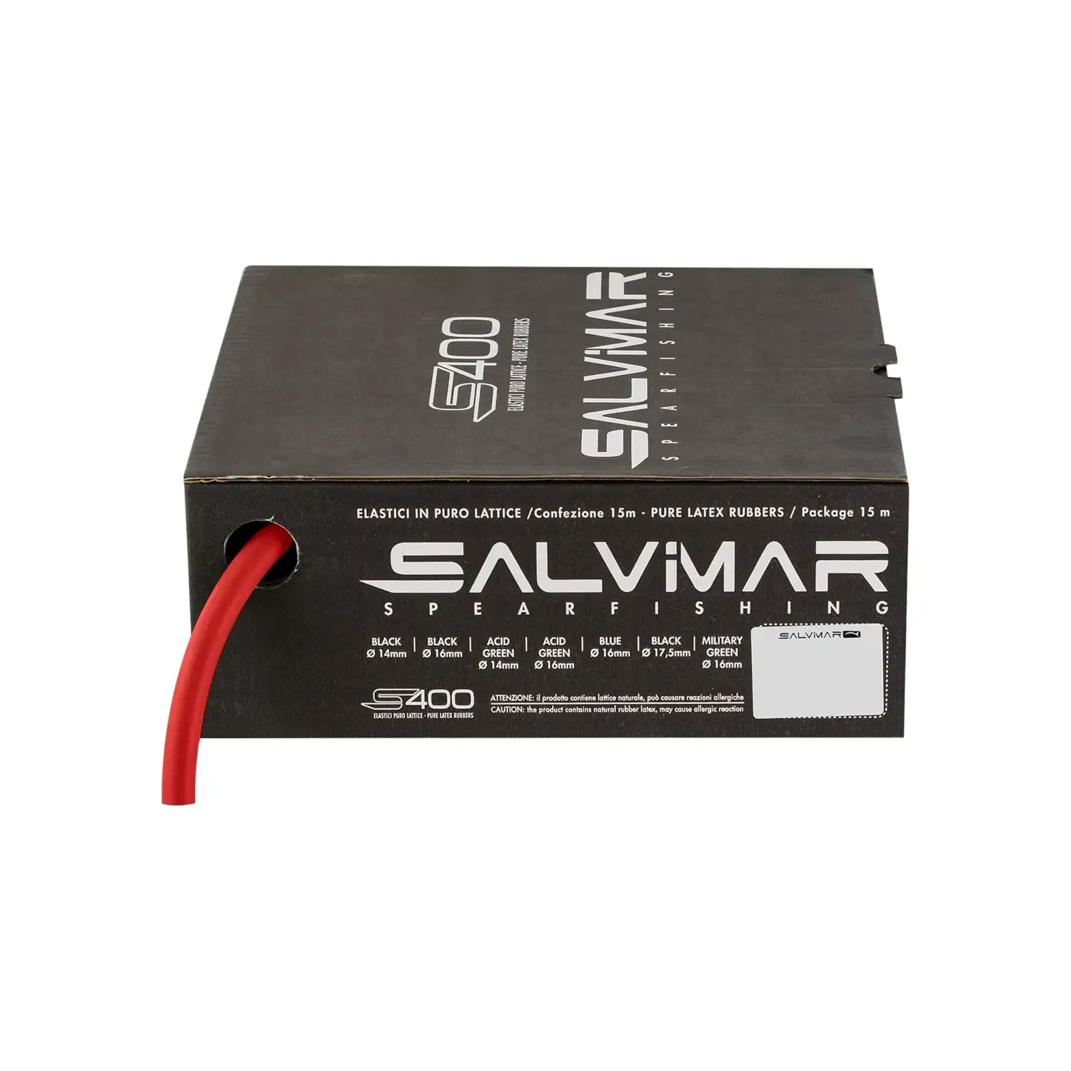 SALVIMAR RUBBER S400 FLUO RED 17MM BOX 15mt