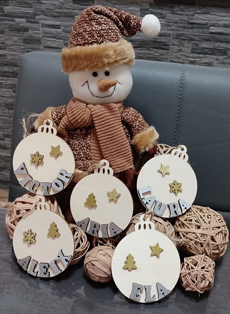 Bolas de Navidad de madera