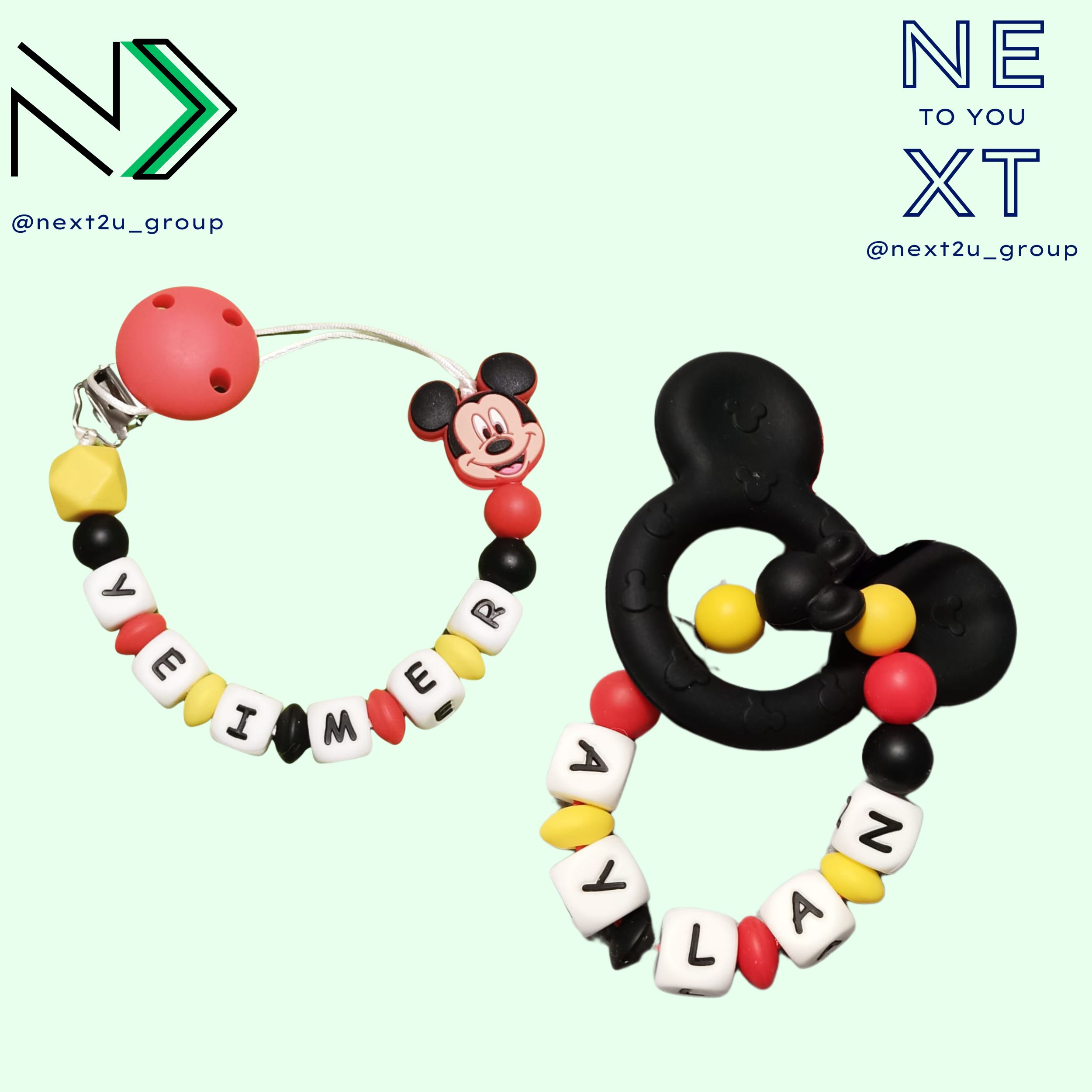 Pack descuento Mordedor+Chupetero de silicona Mickey & Minnie