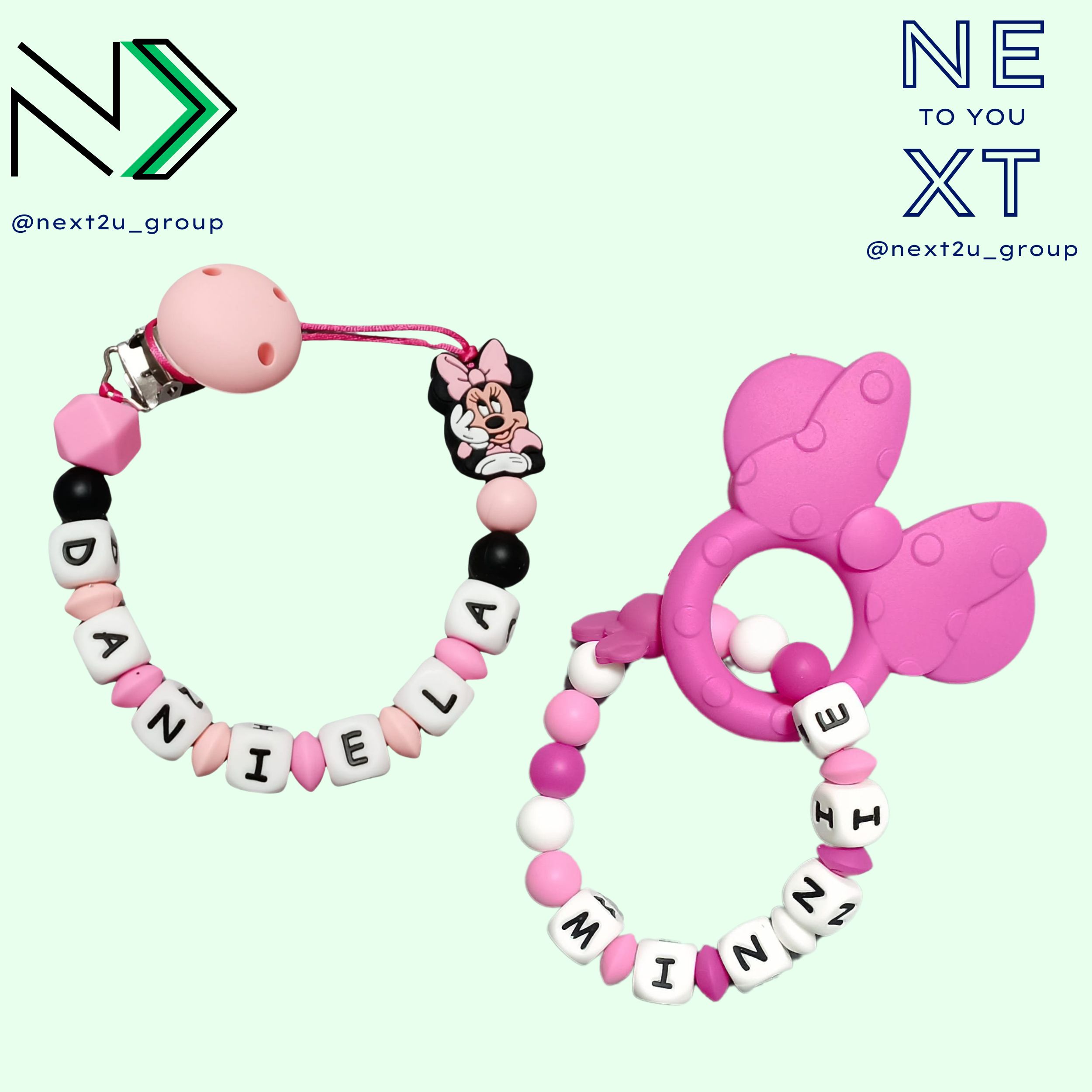 Pack descuento Mordedor+Chupetero de silicona Mickey & Minnie