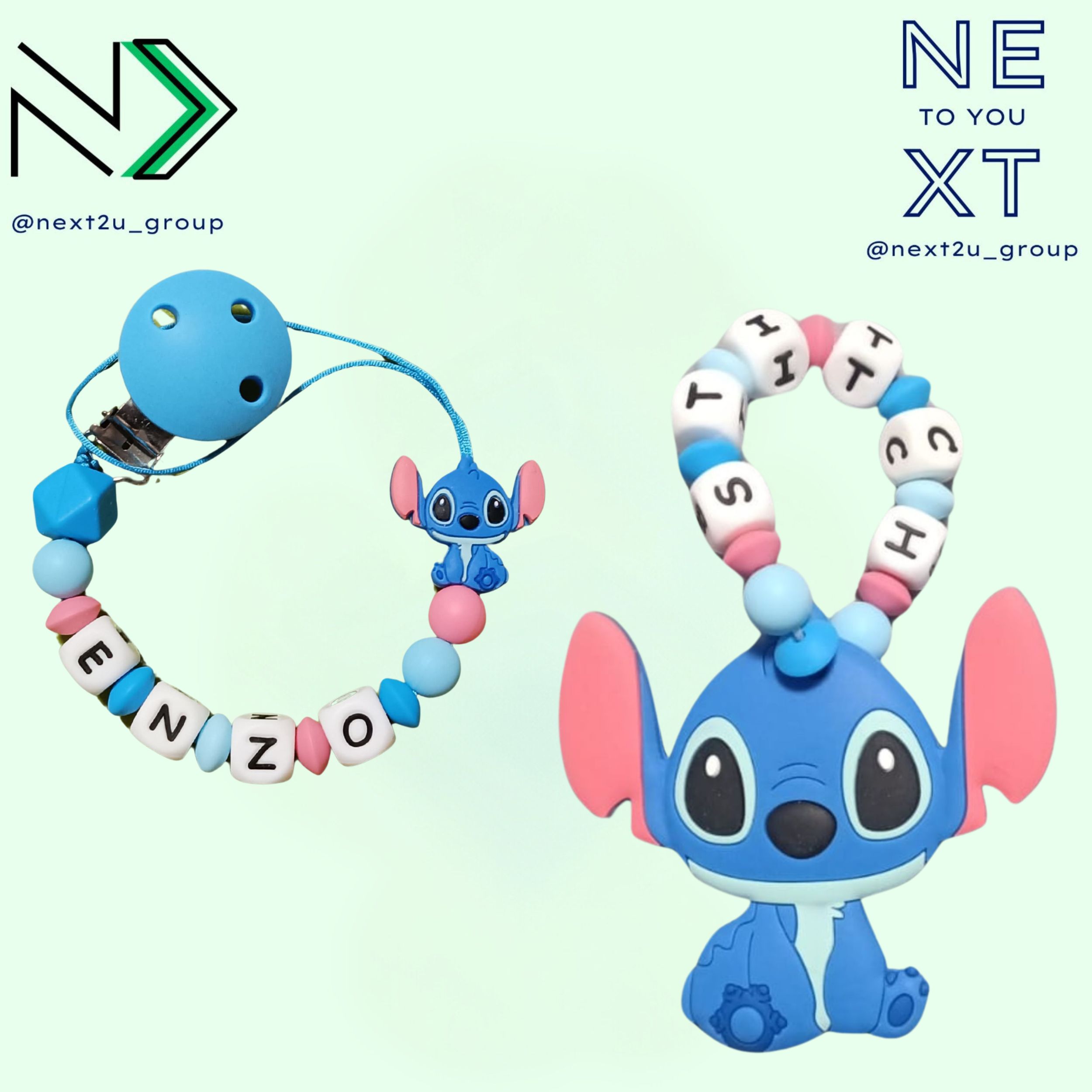 Pack descuento Mordedor+Chupetero de silicona Stitch