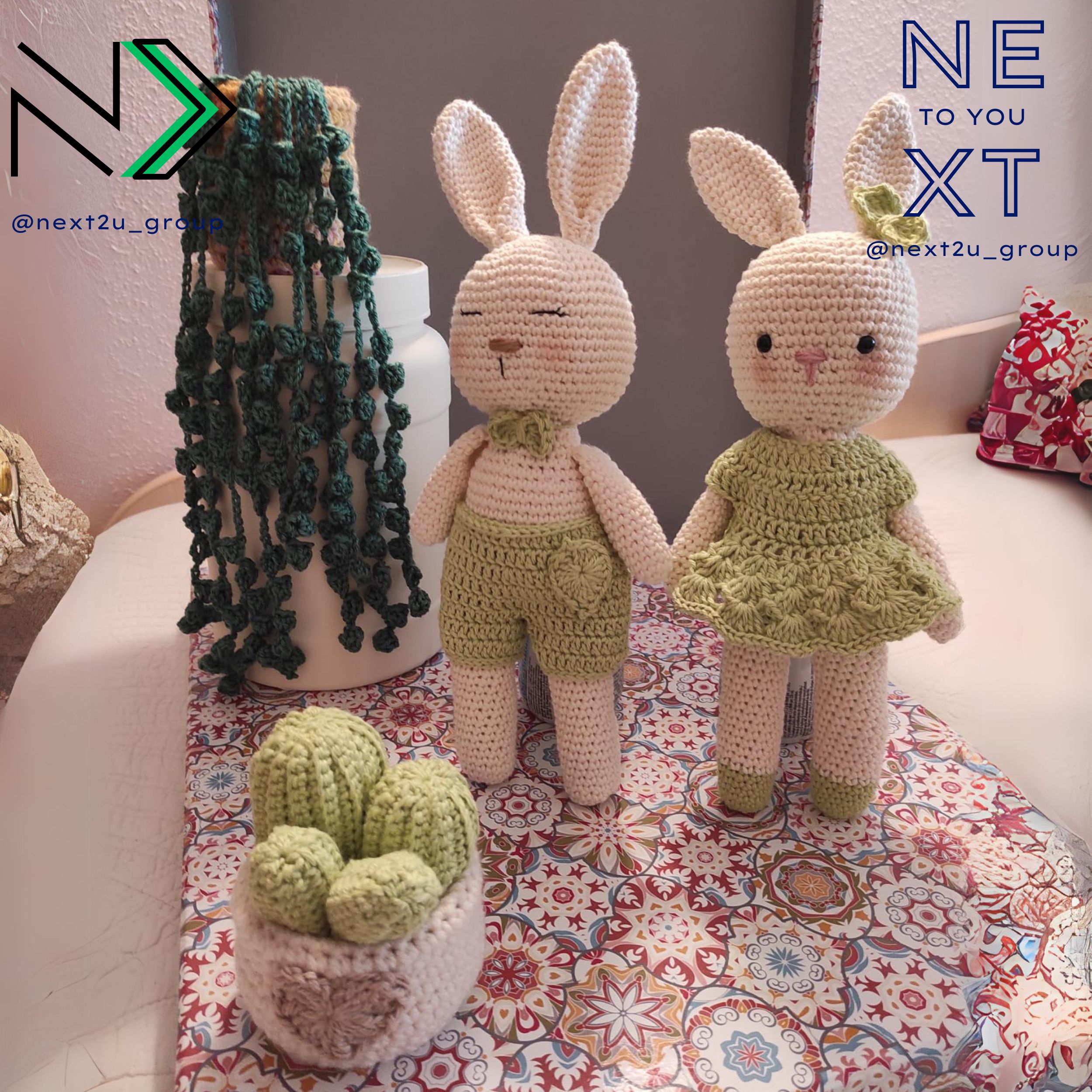Amigurumi pareja de conejitos