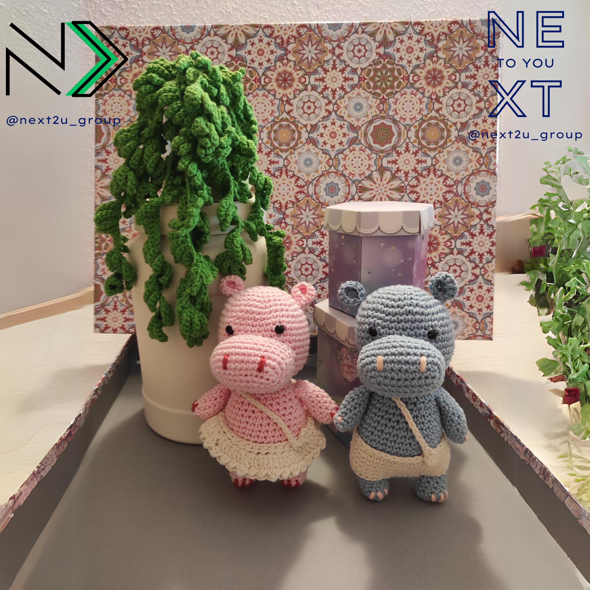 Amigurumi parejita de hipopótamos