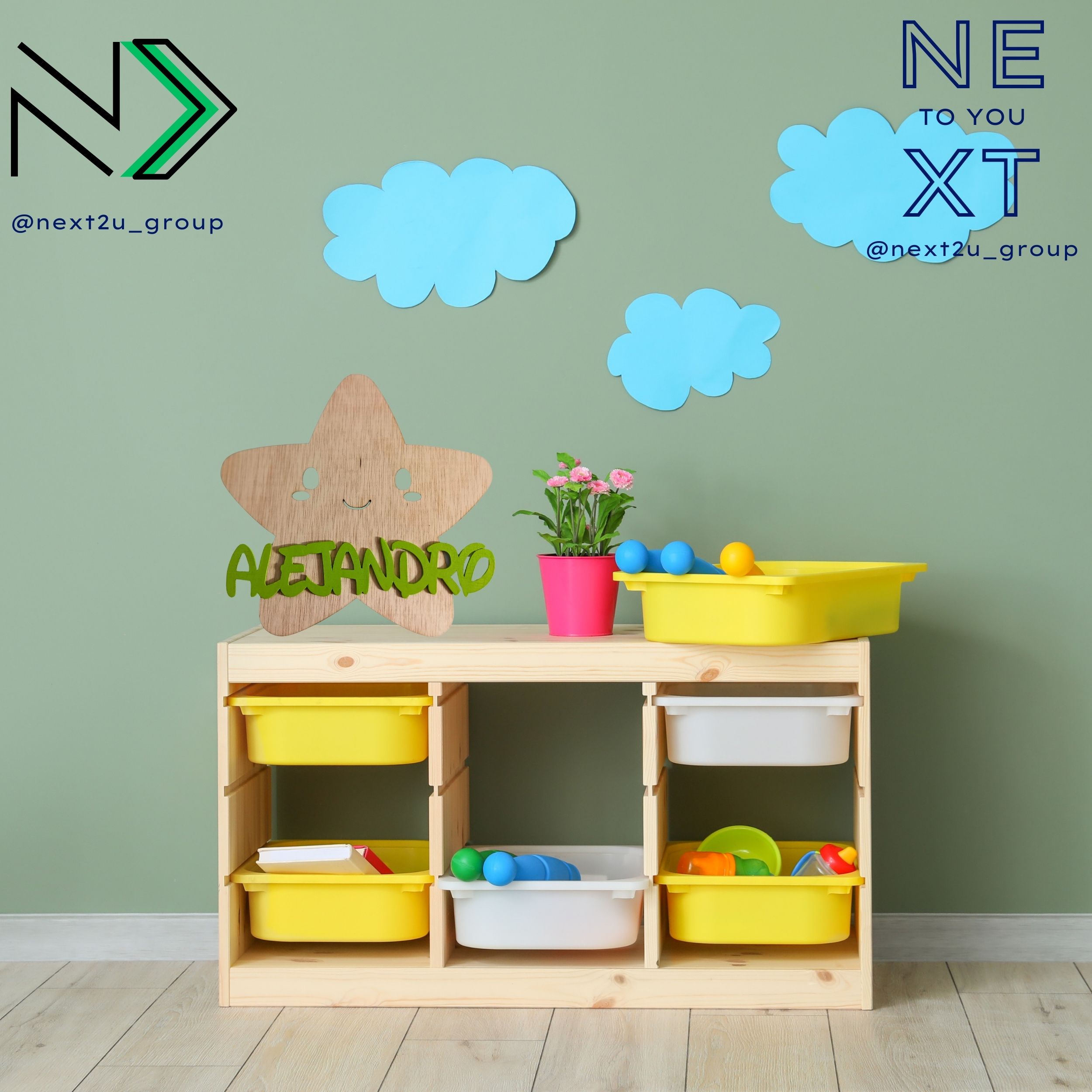 Nombre y figura de madera