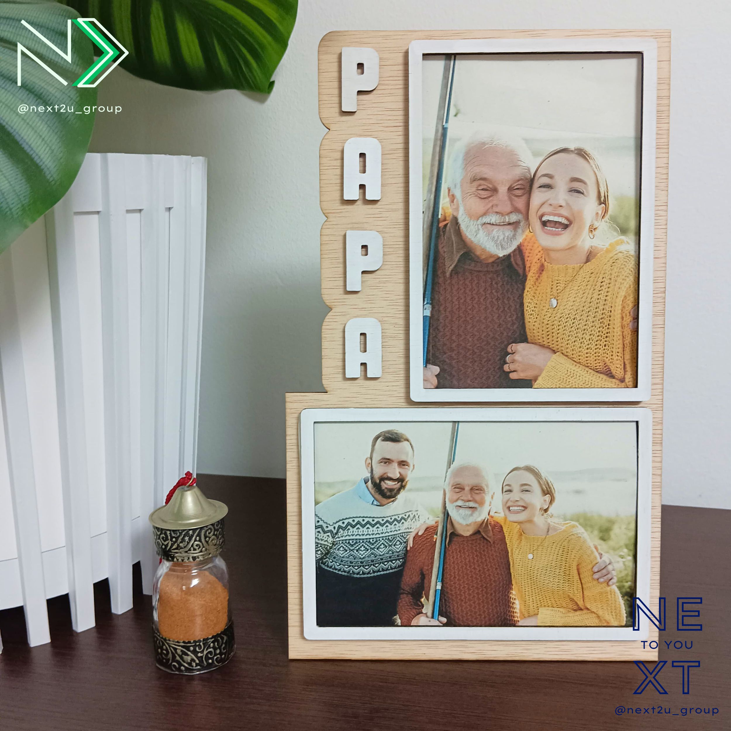 Portafotos de madera 'PAPA'