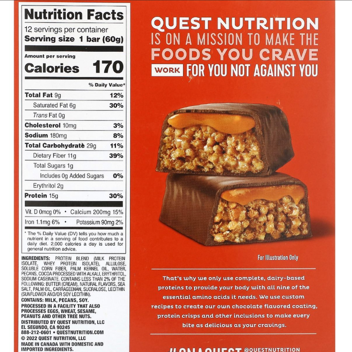 Quest Hero Protein Bar Pecan Chocolate Caramel