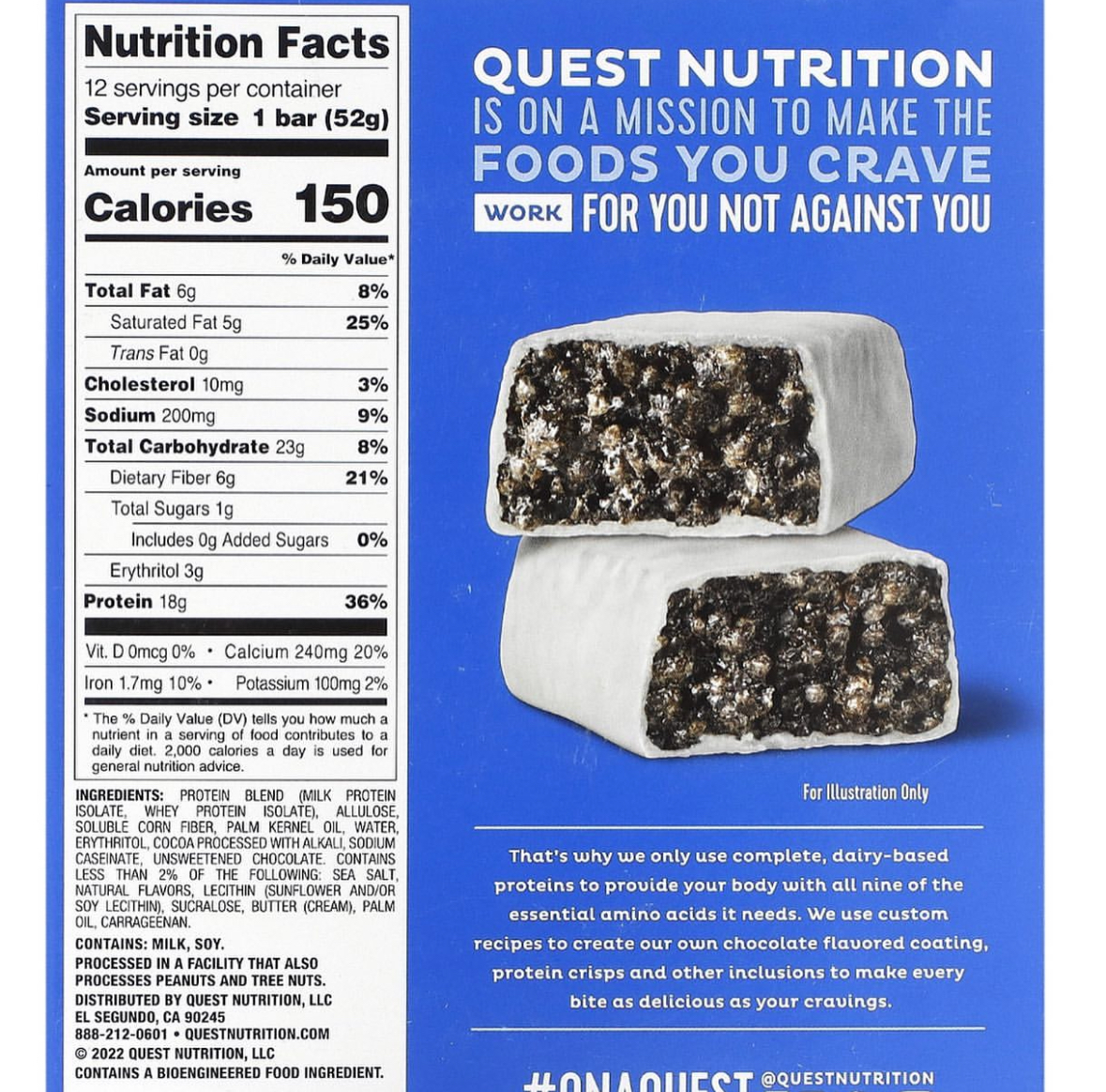 Quest Hero Protein Bar Cookies & Cream