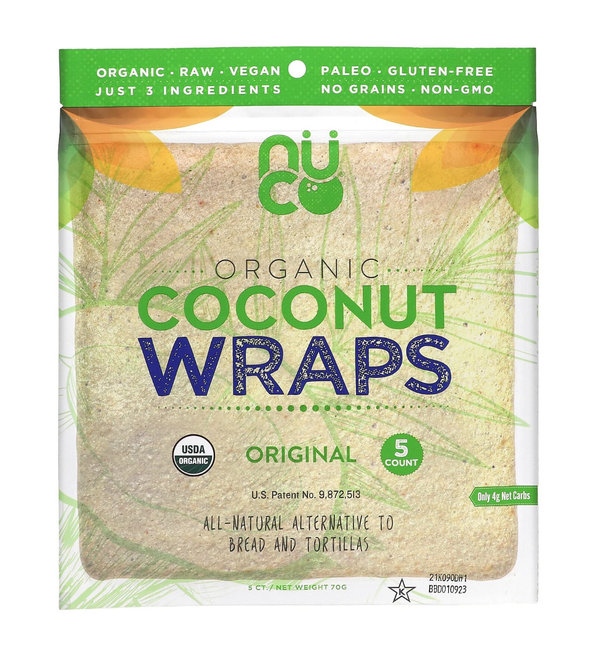 Organic Coconut Wraps  (5 pieces / bag) 