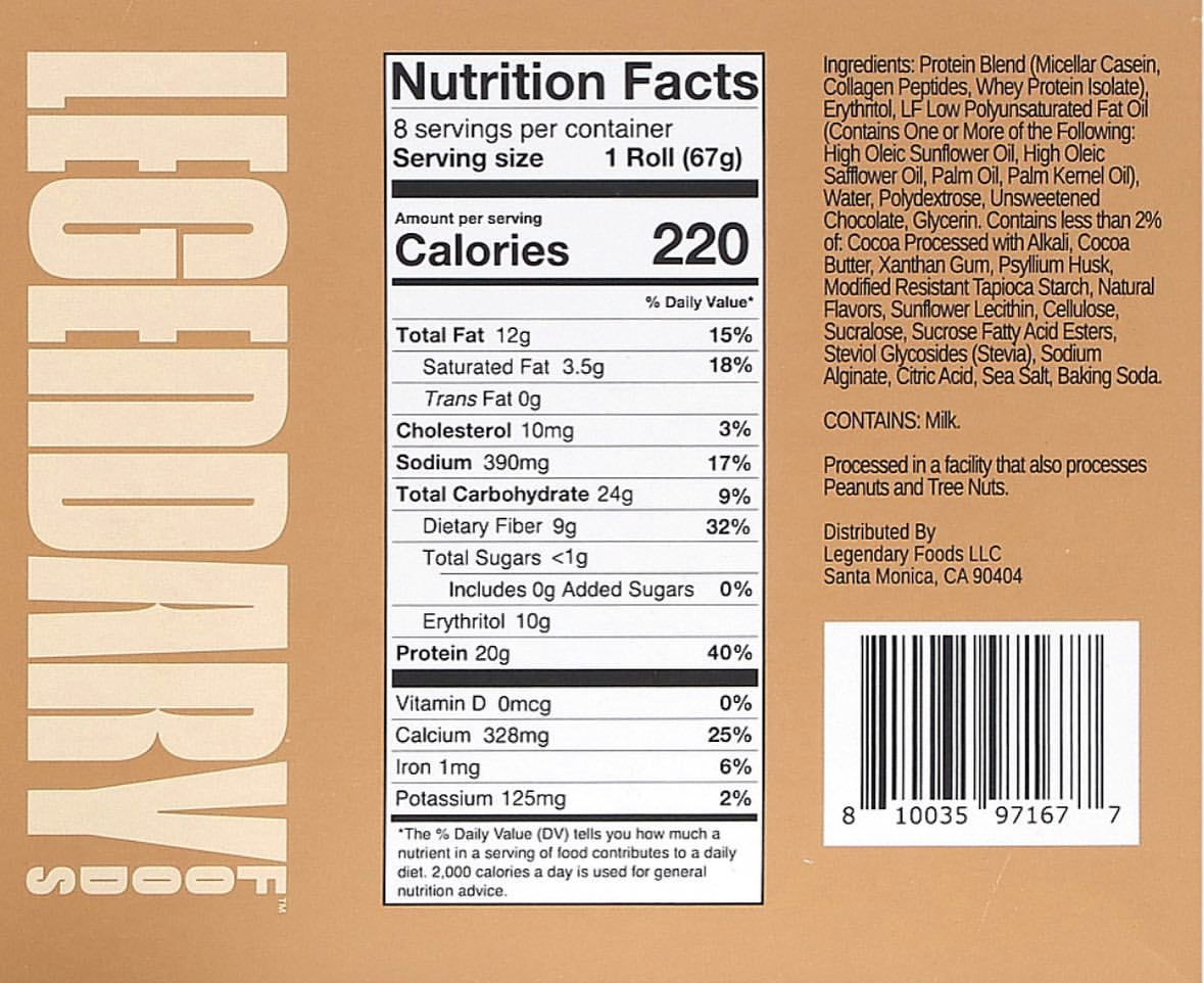 Legendary Foods Protein Sweet Roll (8 Rolls)