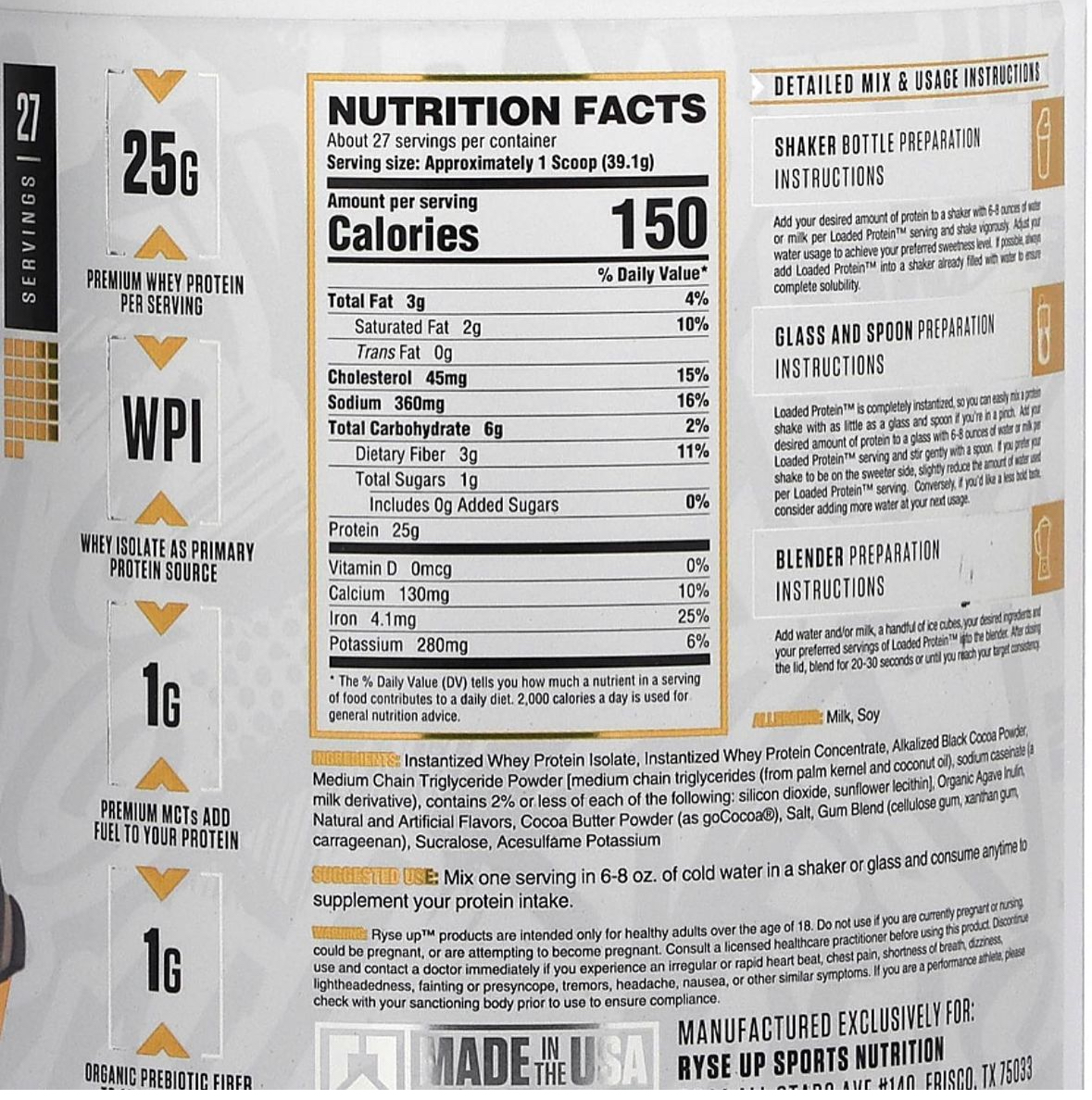 Ryse Protein Chocolate Cookie Blast