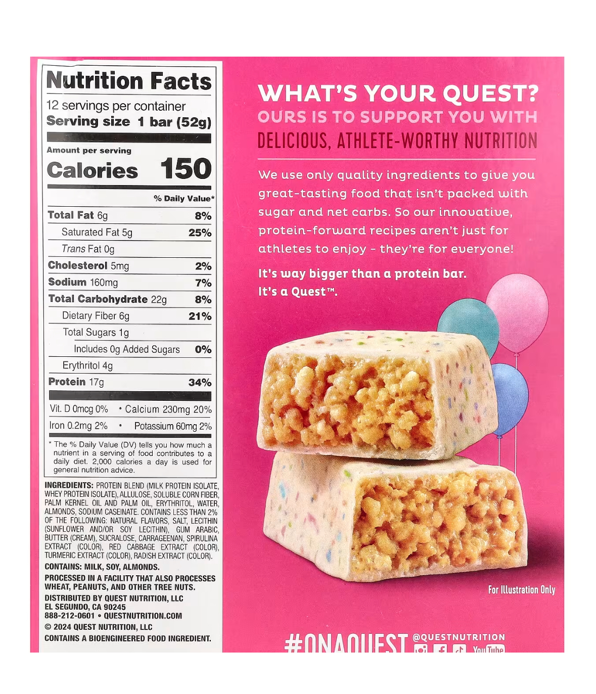 Quest Hero Protein Bar Birthday Cake