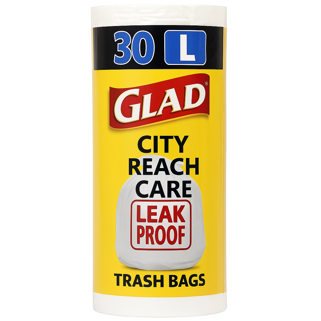Glad City Reach Care Trash Bags, 30 L