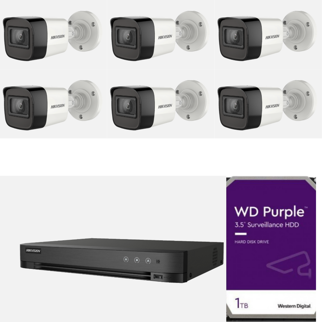 باقة 6 كاميرات رقمية هيكفيجن دقة 5 ميجا