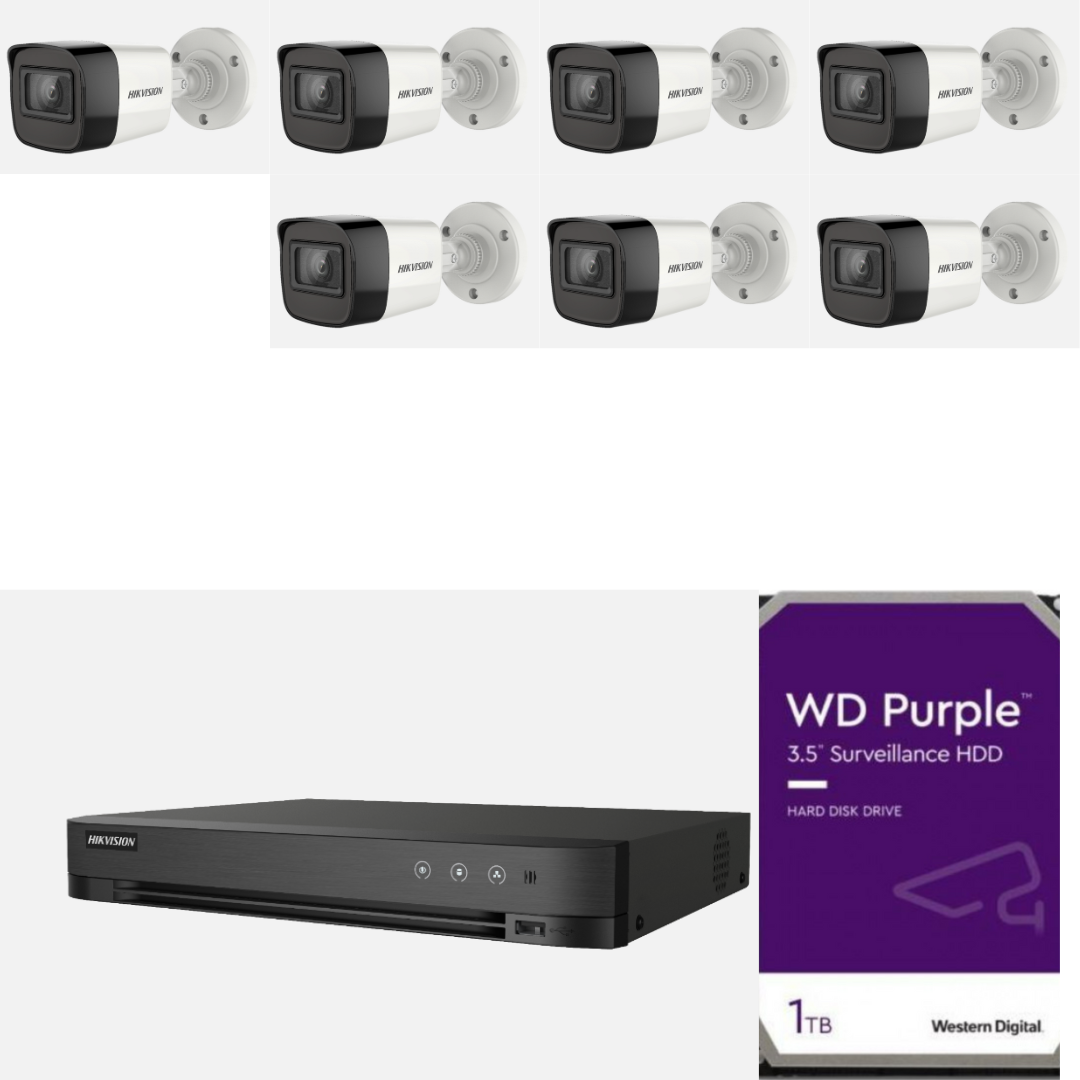 باقة 7 كاميرات رقمية هيكفيجن دقة 5 ميجا