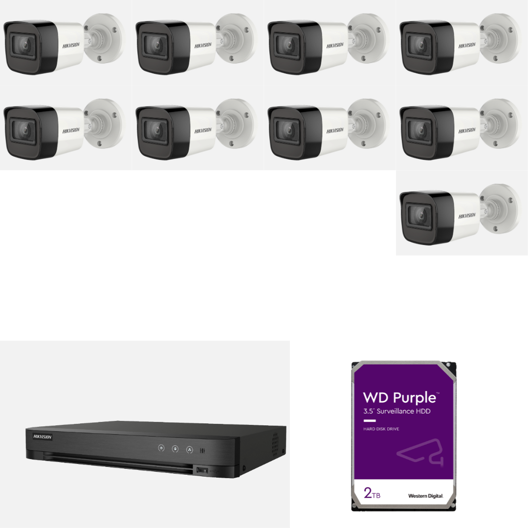 باقة 9 كاميرات رقمية هيكفيجن دقة 5 ميجا