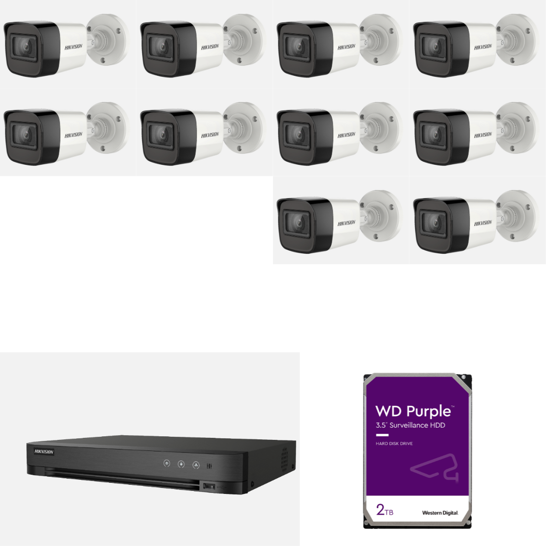 باقة 10 كاميرات رقمية هيكفيجن دقة 5 ميجا