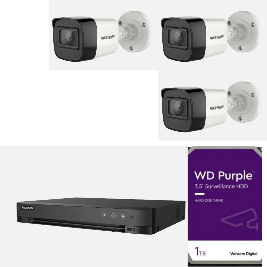 باقة 3 كاميرات رقمية هيكفيجن دقة 8 ميجا