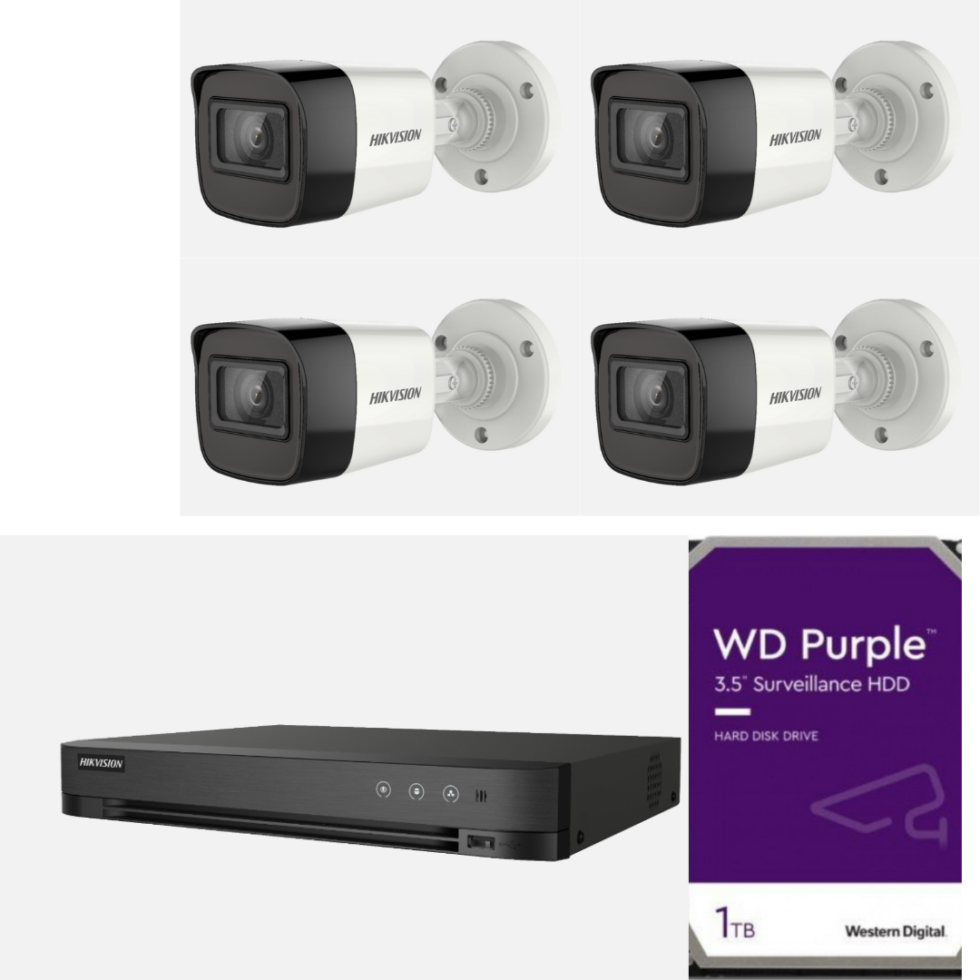 باقة 4 كاميرات رقمية هيكفيجن دقة 8 ميجا