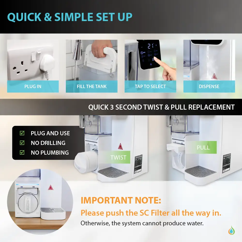  Quality Countertop Reverse Osmosis System with Hot and Cold Water Dispenser