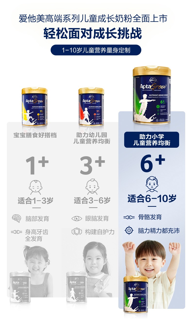 爱他美Aptamil 儿童成长奶粉 6岁+