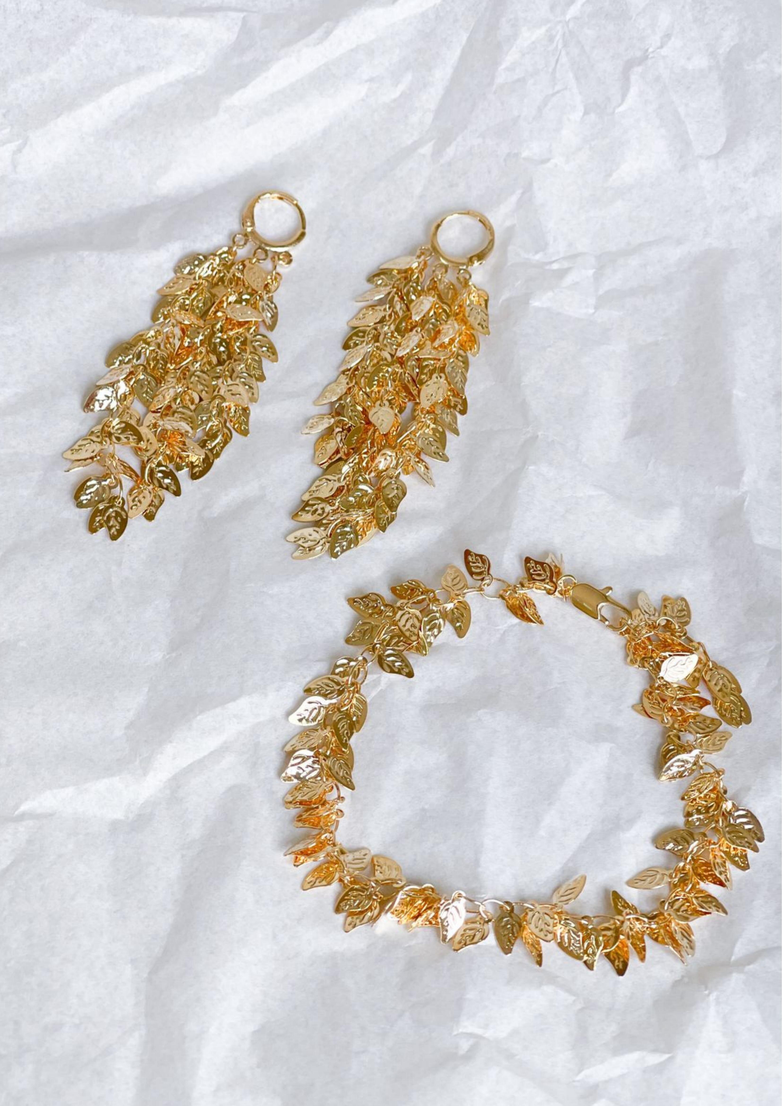 Conjunto Folhinhas Douradas