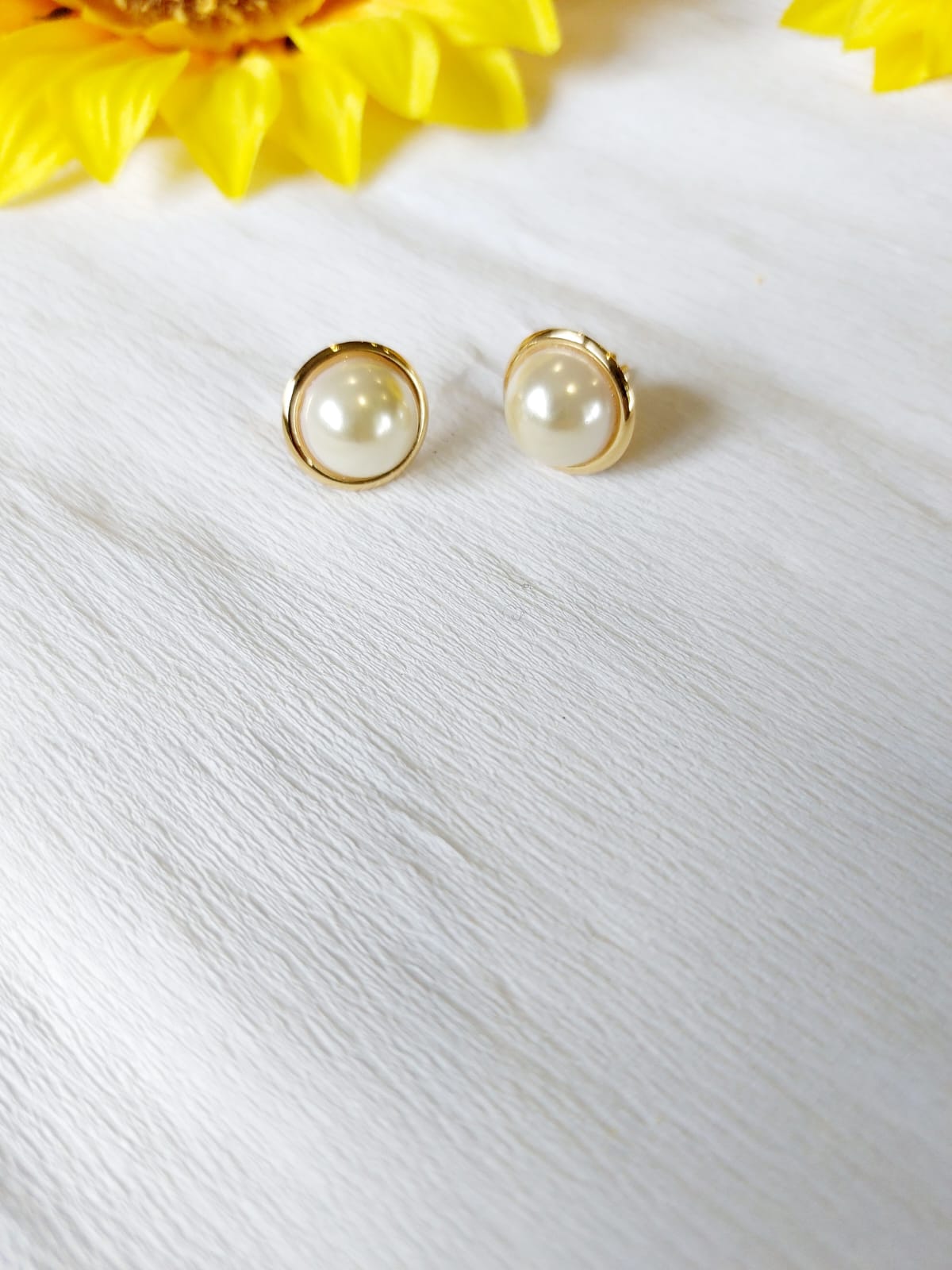 Brincos Chapa Base Pérola