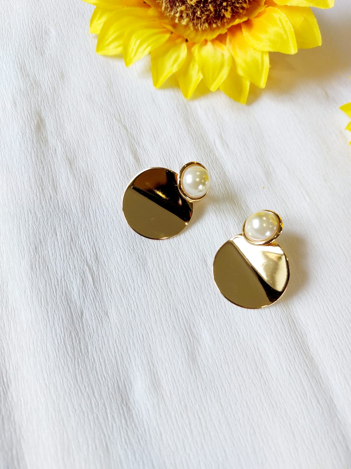 Brincos Chapa Base Pérola