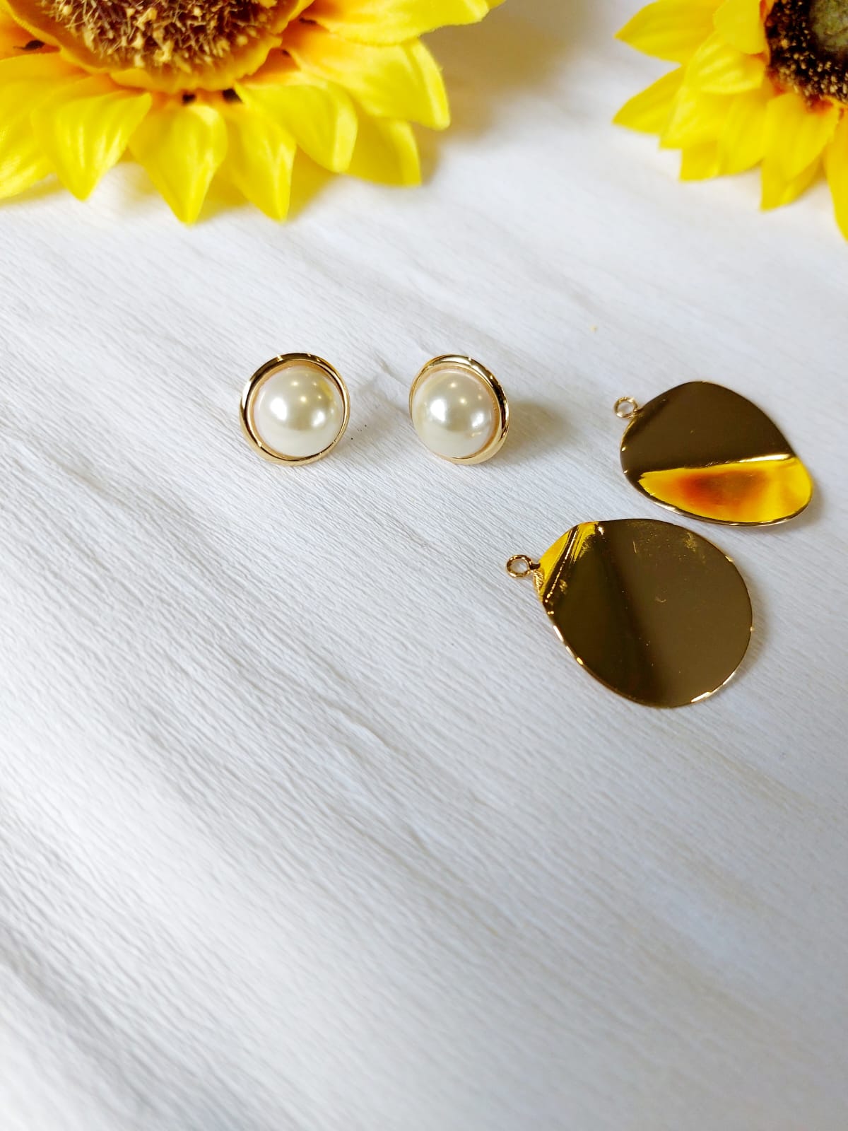 Brincos Chapa Base Pérola