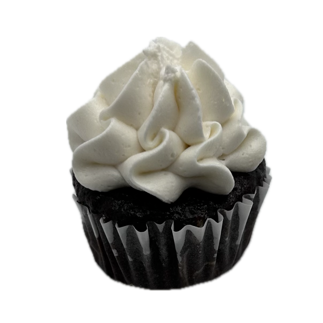 Mini Chocolate Cupcakes with Vanilla Icing - 12 Cupcakes