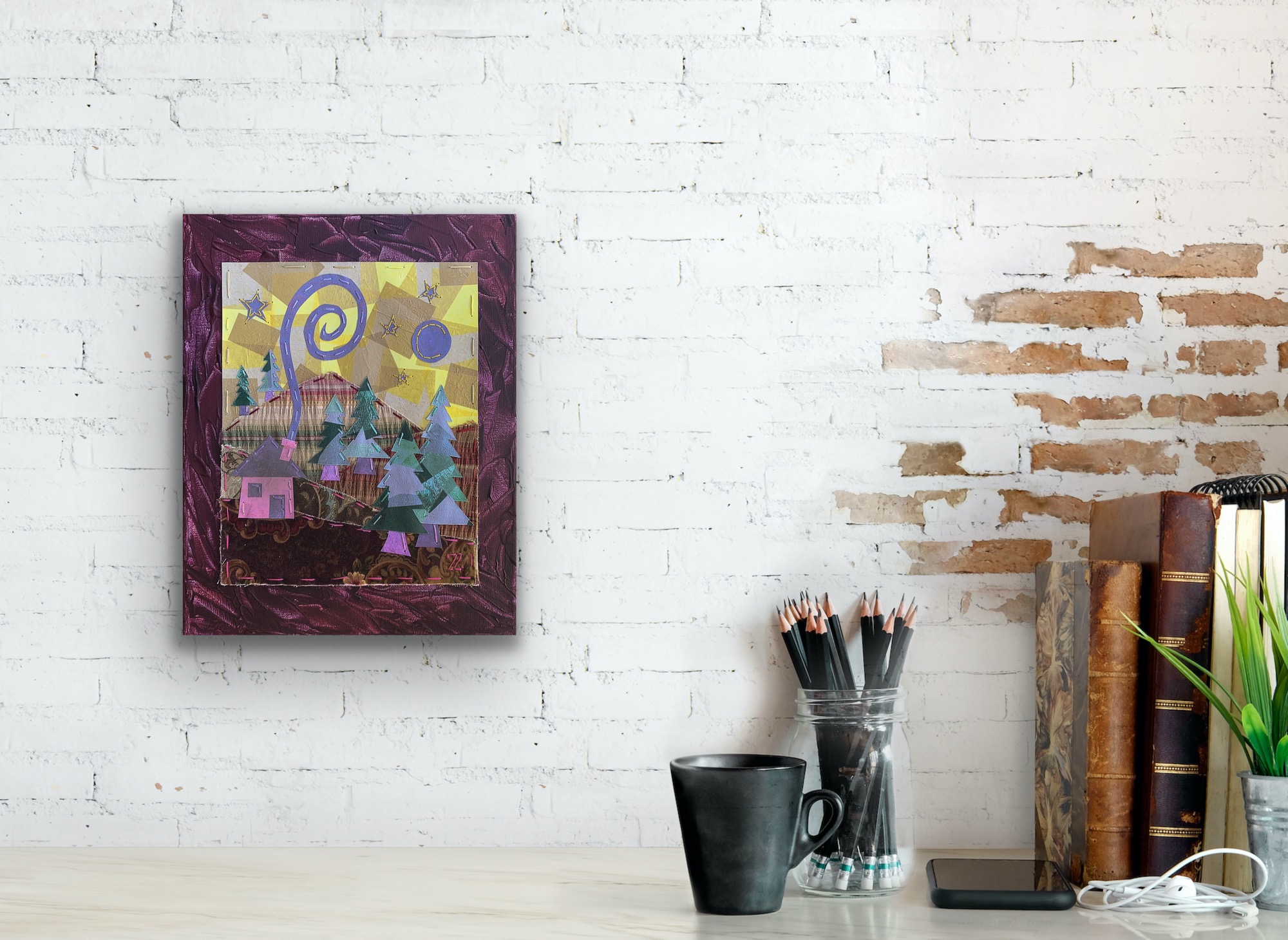 Burgundy Wood - 11x14″