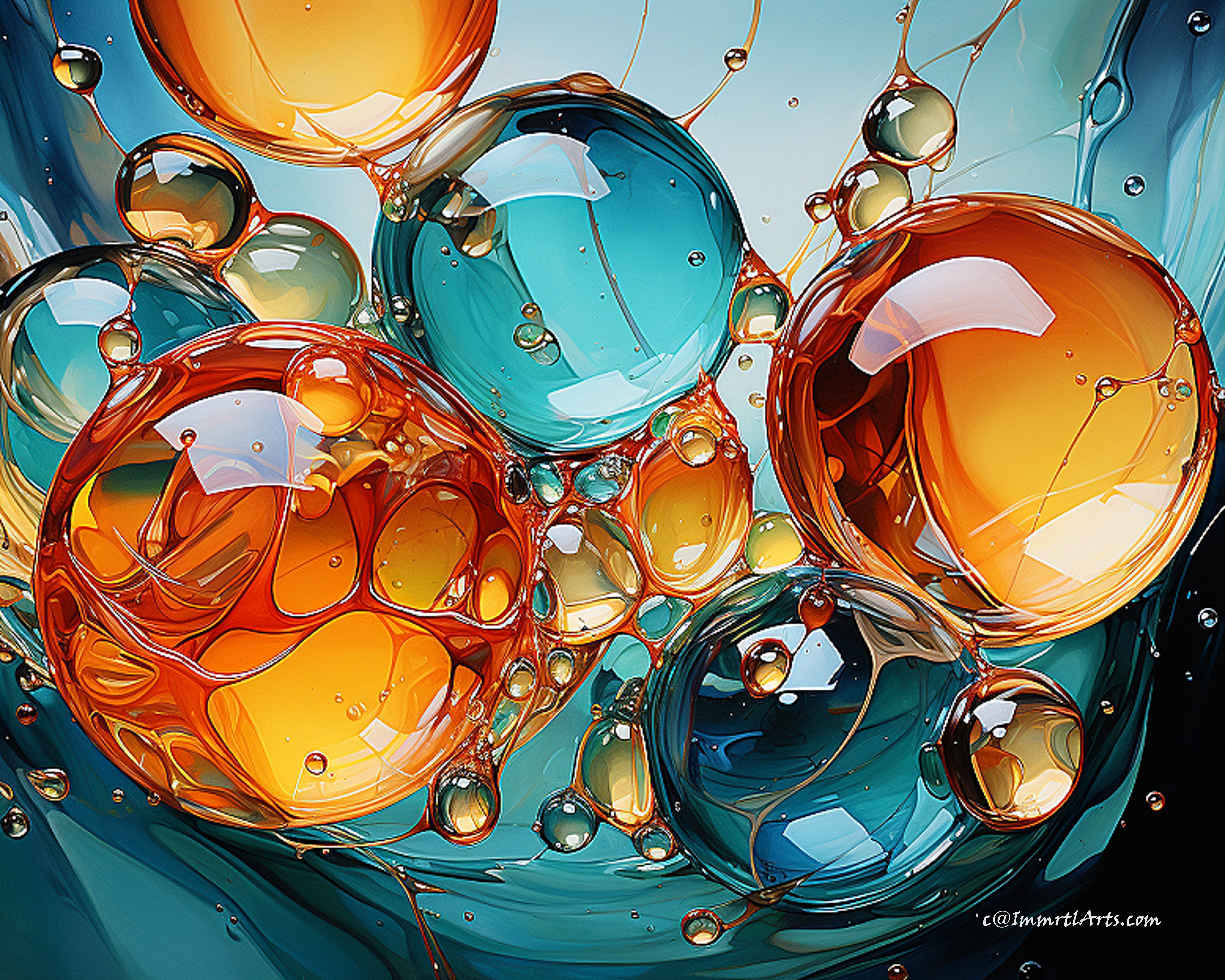 Dancing Dew in Oil Harmony