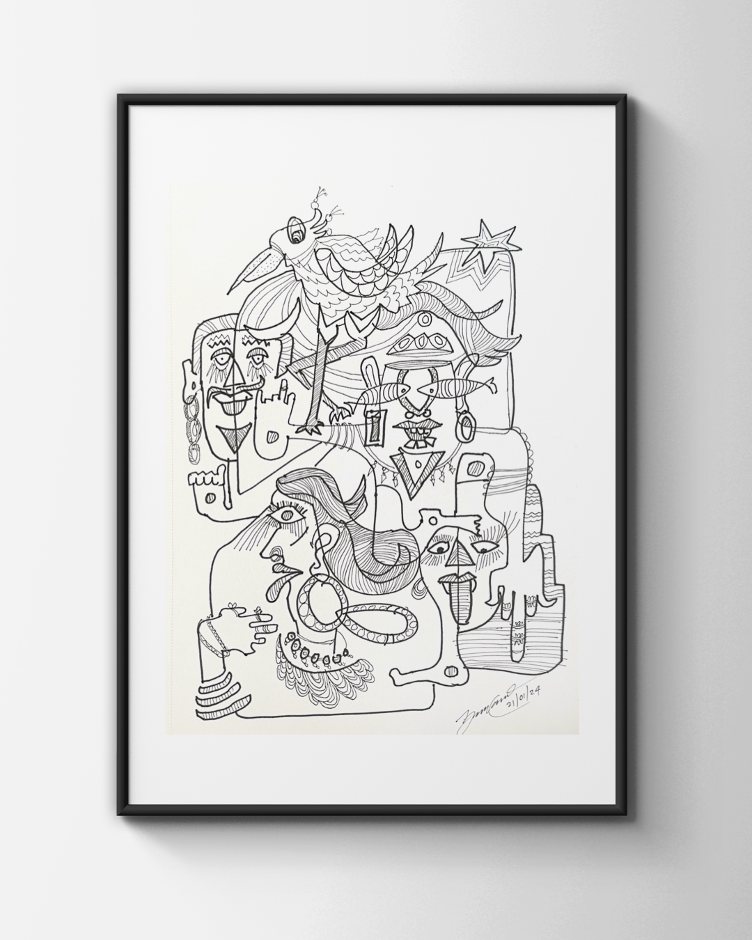 Abstract line art drawing