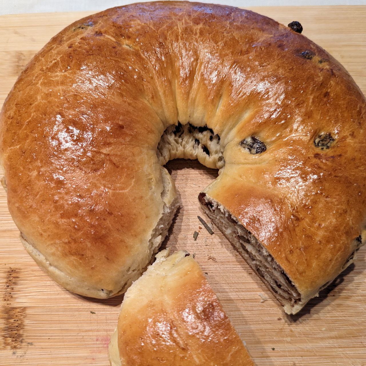 Cinnamon Raisin and Pecan Brioche
