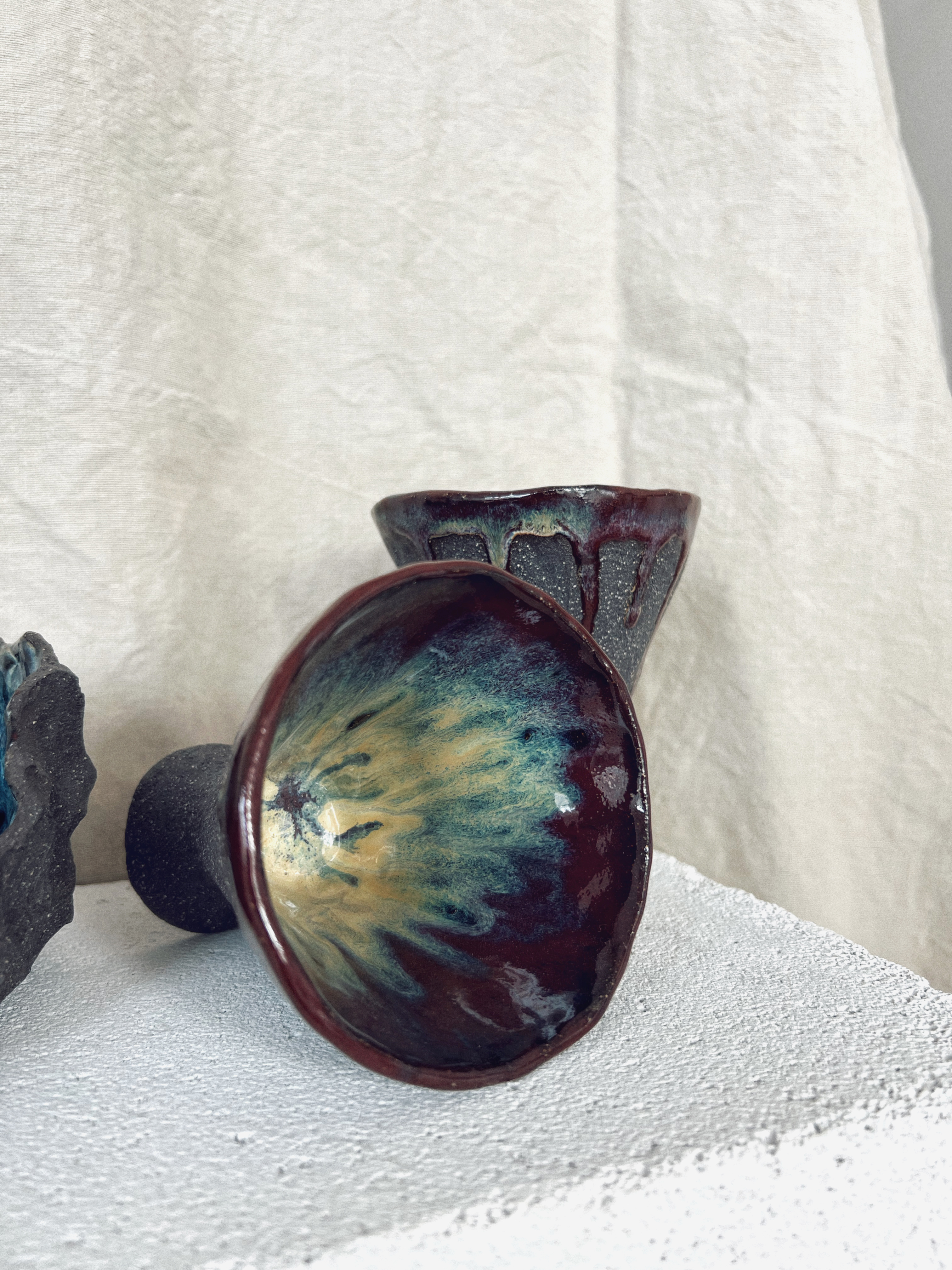 Keraminė rankų darbo taurė