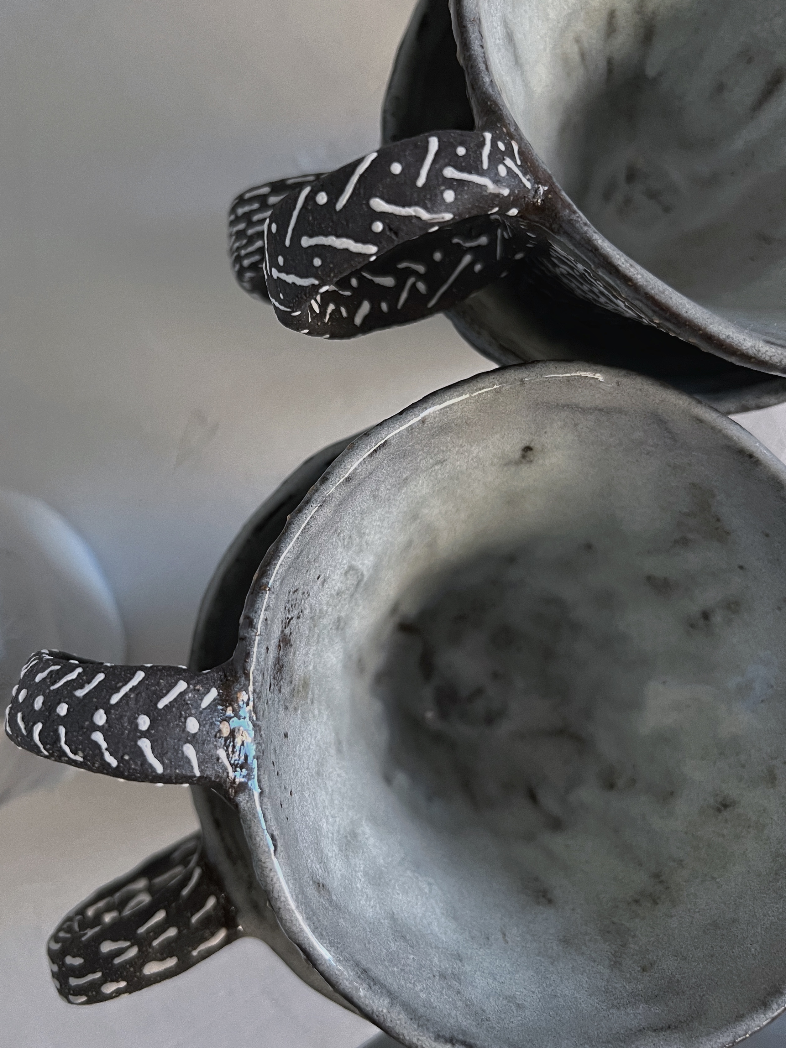 Rankų darbo keraminiai puodeliai " Pattern "