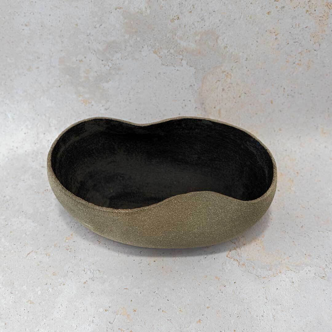 COLECCIÓN ONA: Centro de mesa gris piedra/negro