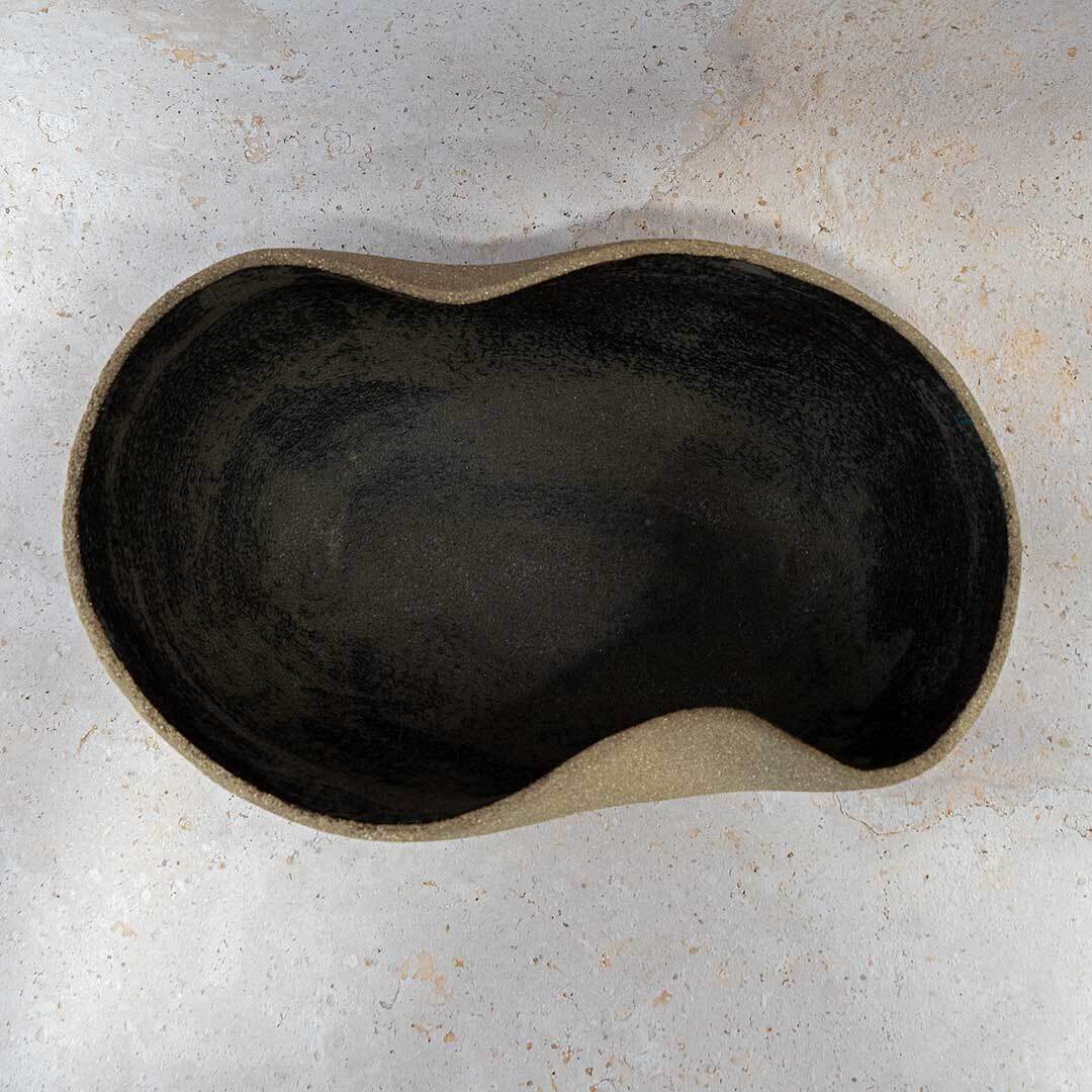 COLECCIÓN ONA: Centro de mesa gris piedra/negro