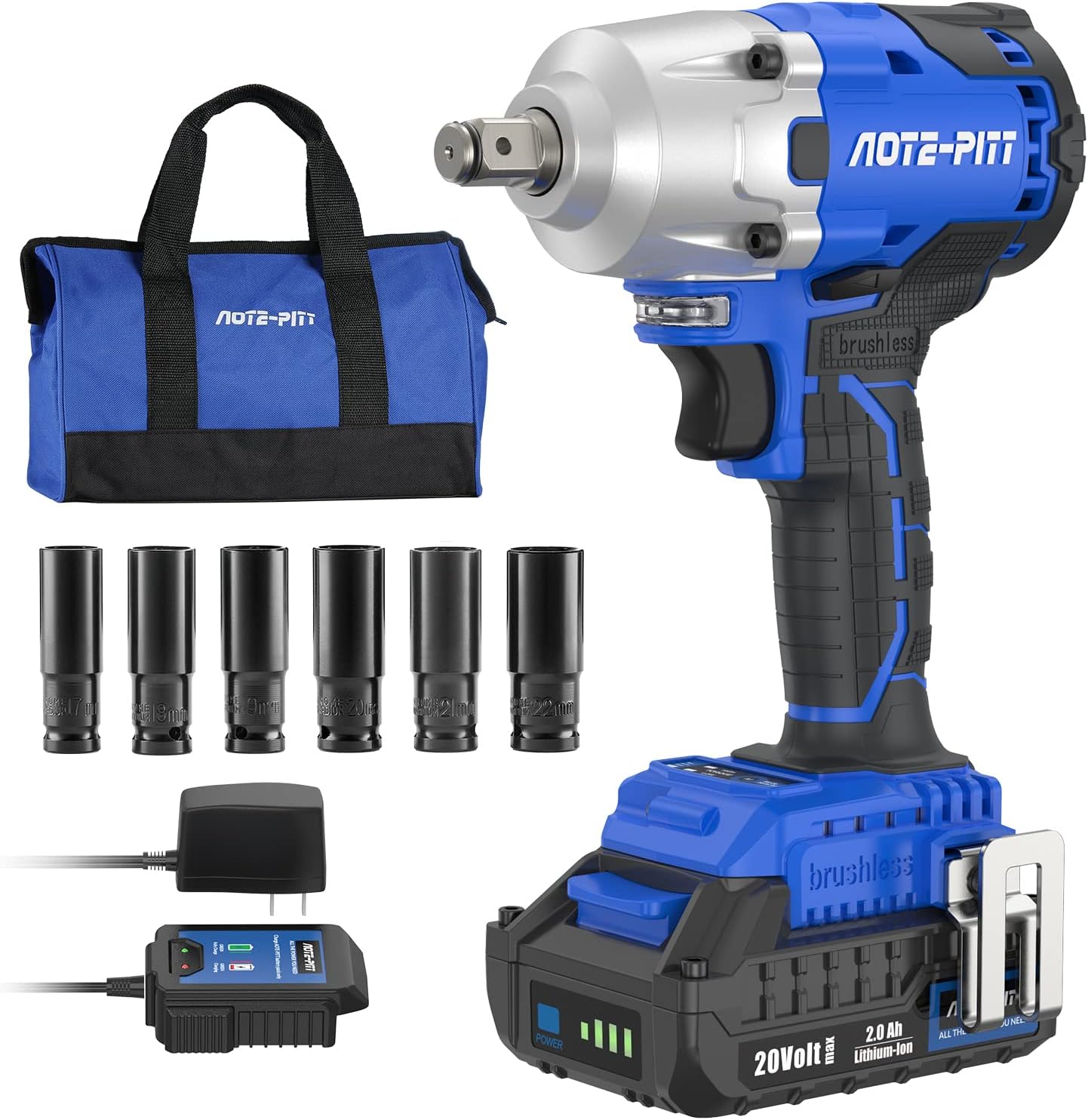 20V 370 Ft-lbs Brushless Impact Wrench Kit