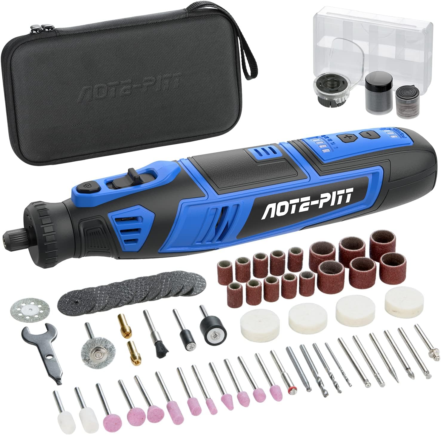 AOTE-PITT 8V Cordless Rotary Tool Kit with 130Pcs Accessories