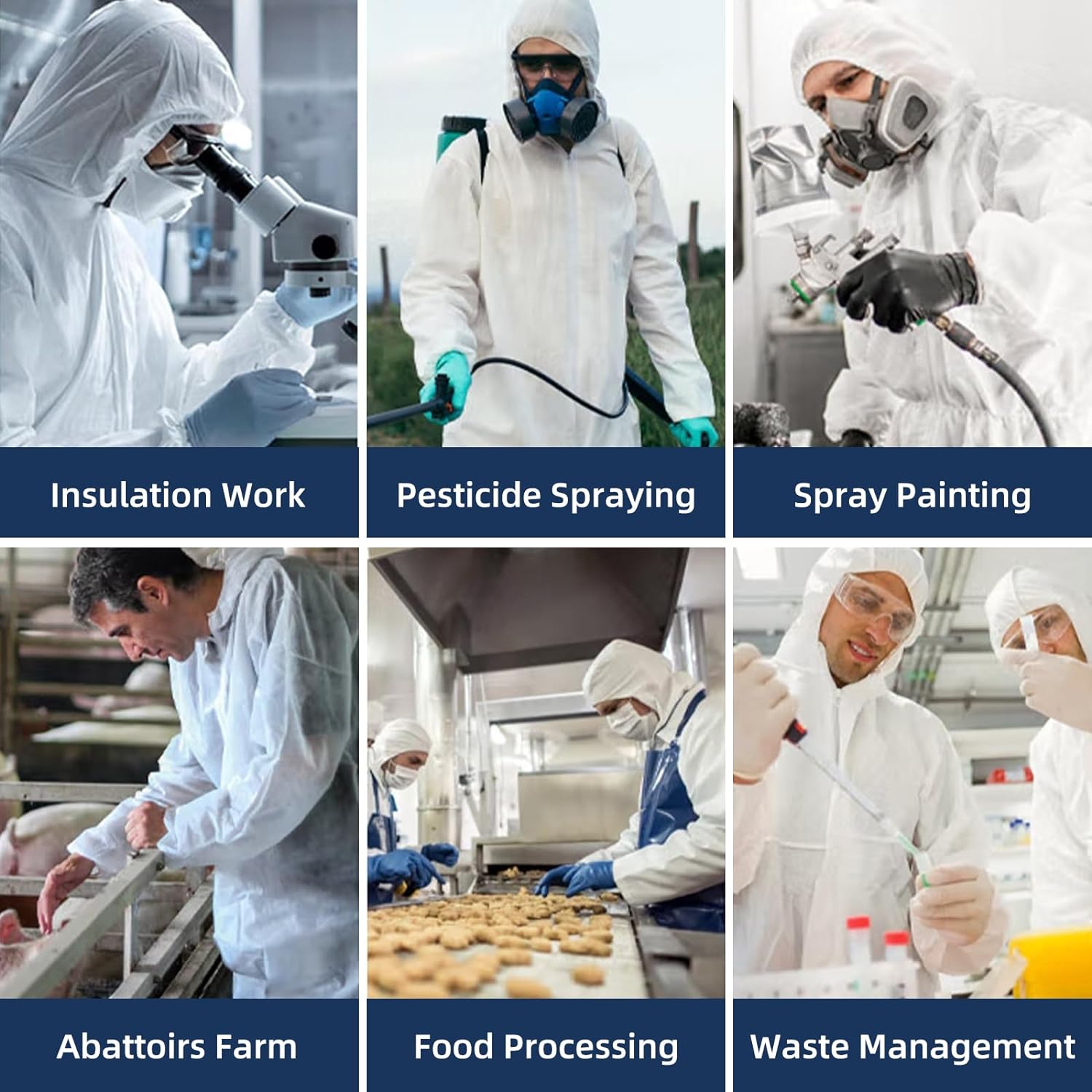 ETERNA Hazmat Suits- Disposable Protective Coveralls with Shoe Covers for Men & Women