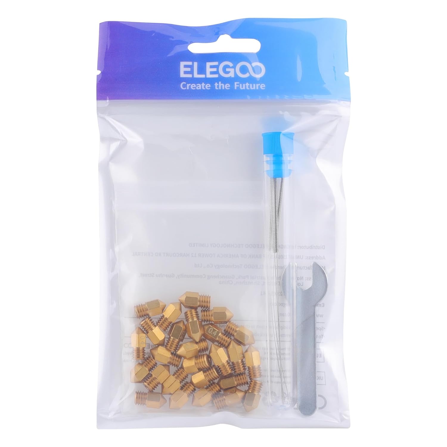 ELEGOO 26pcs MK8 Nozzles 0.4mm Multisize