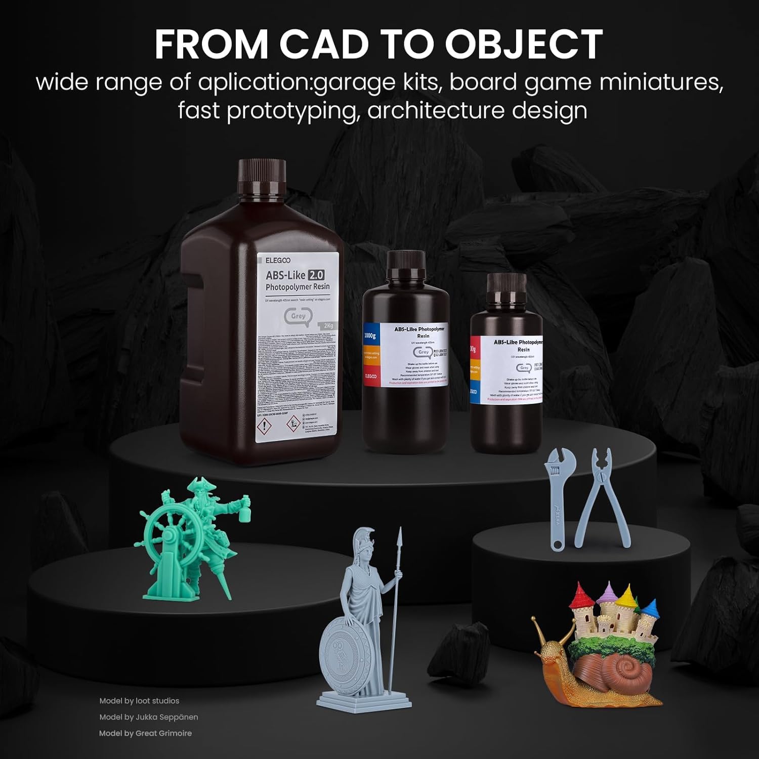 ELEGOO ABS-Like 3D Printer Resin, White 500g