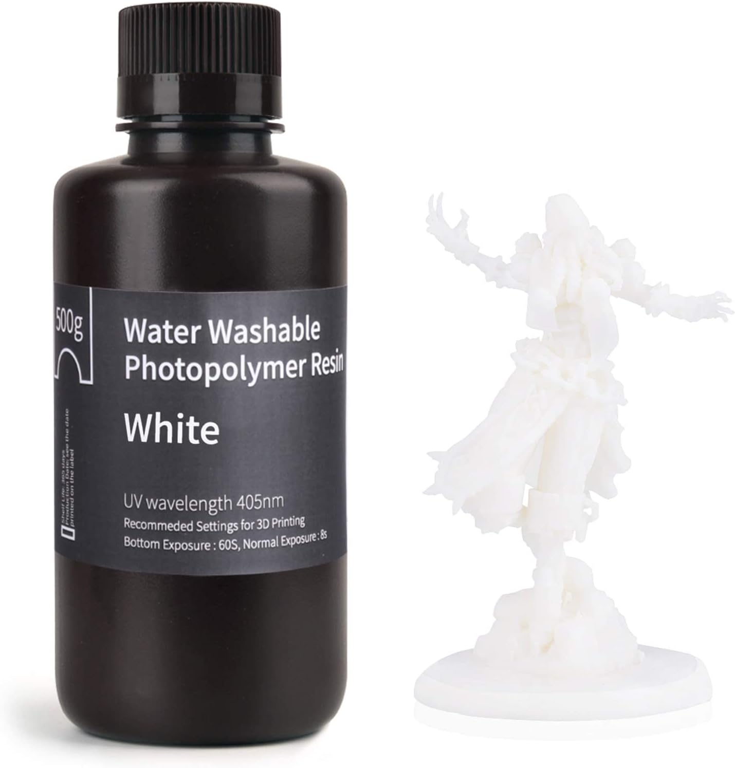 ELEGOO Water Washable 3D Printer Resin, White 500g